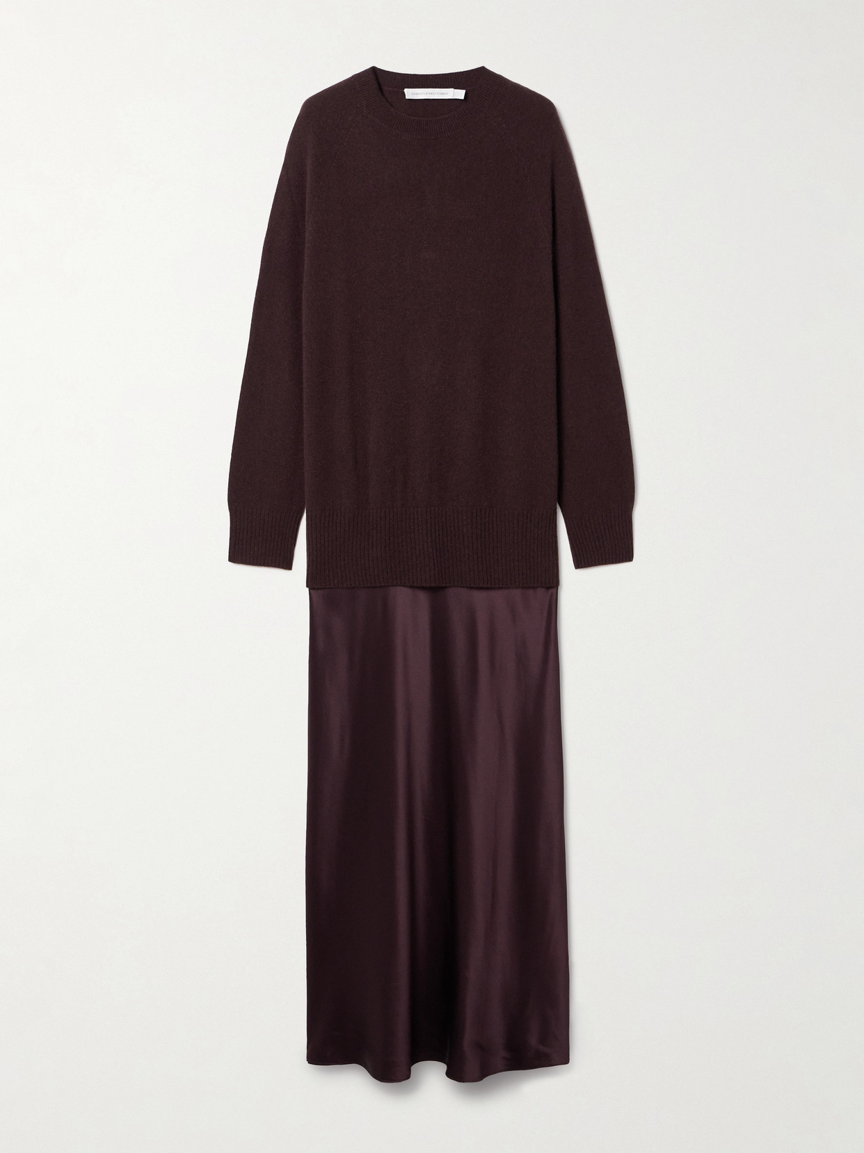 Christopher Esber - Monument Cashmere And Silk-satin Maxi Dress - Brown