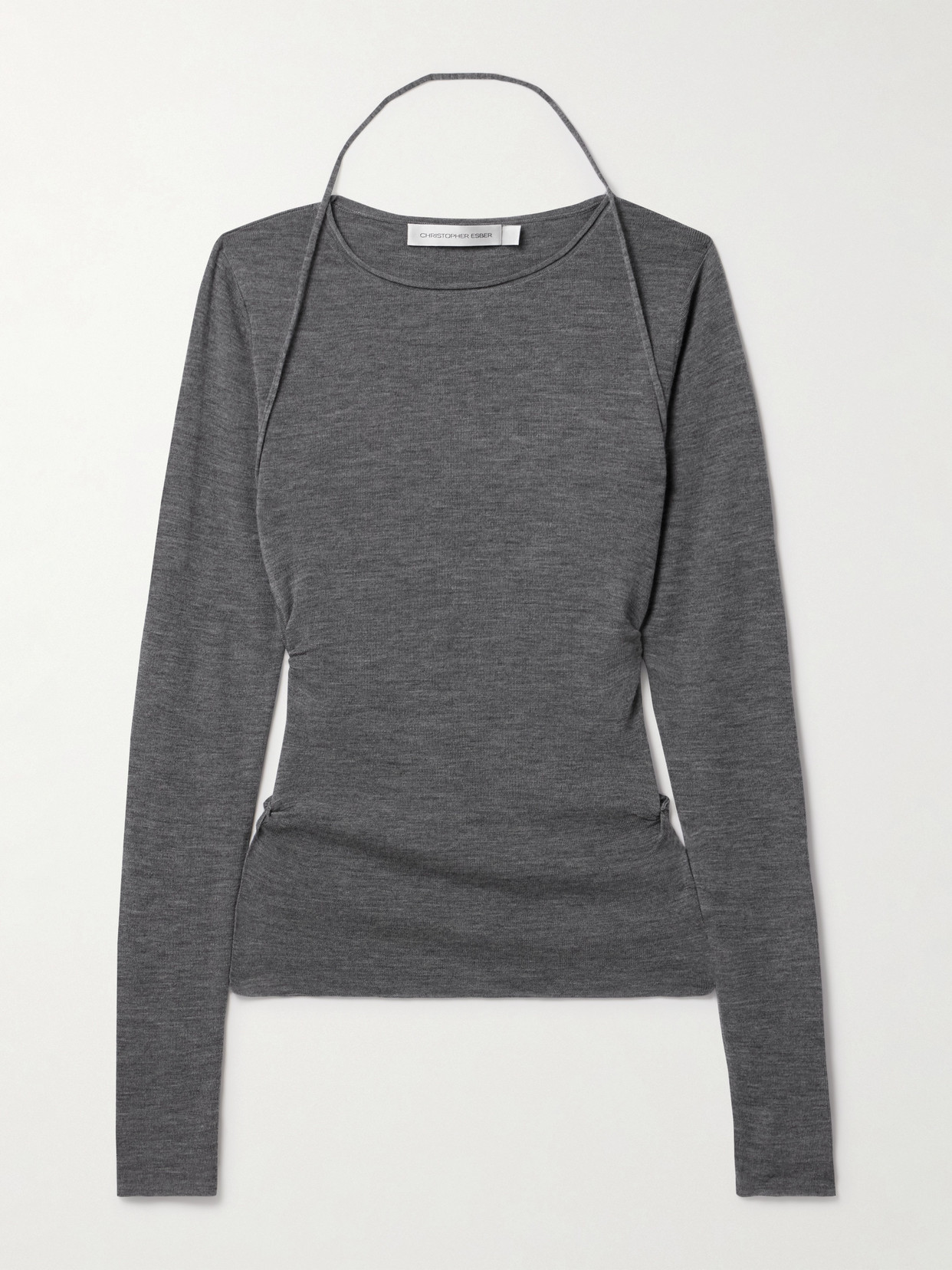 Cutout Wool-Jersey Top