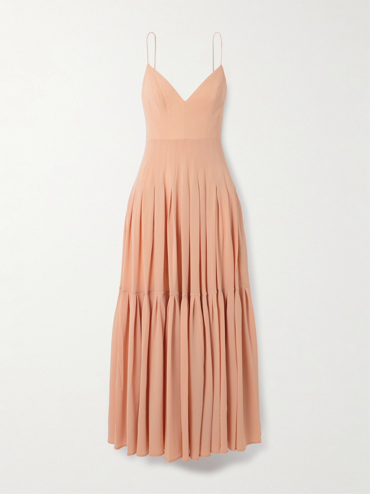 Alex Perry - Bikini Tiered Pleated Recycled Stretch-crepe Midi Dress - Pink