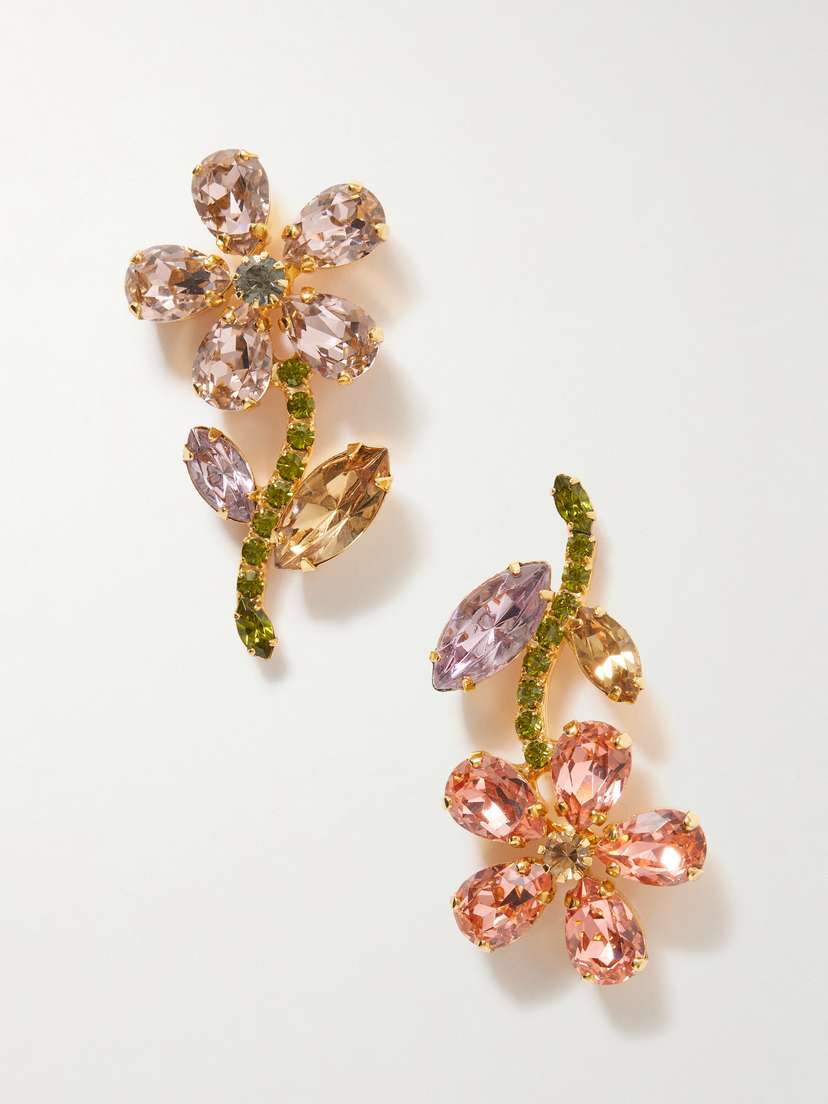 Jennifer Behr Dorian Gold-plated Crystal Earrings