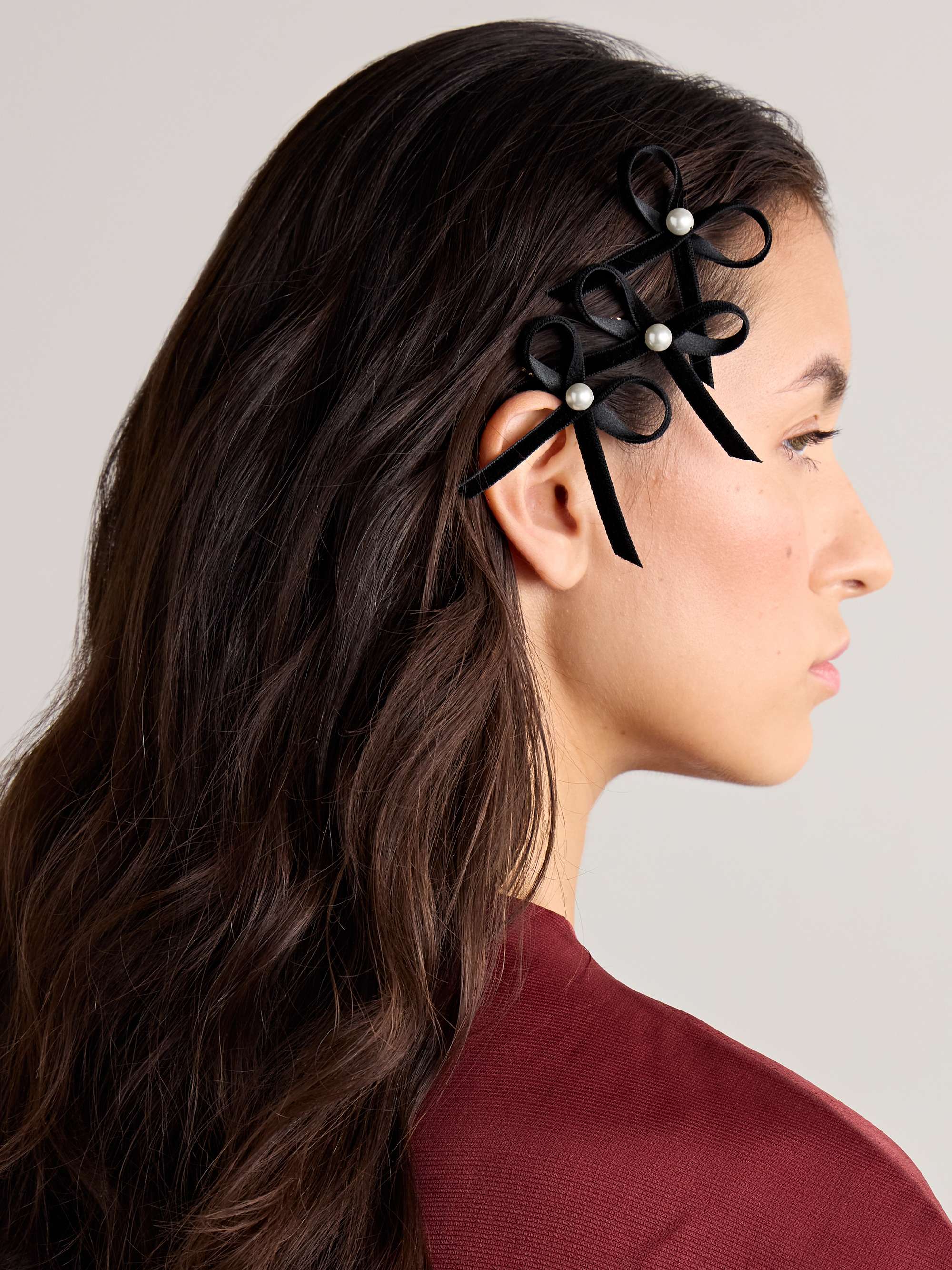 JENNIFER BEHR Kenna set of three gold-plated, velvet and faux pearl hair  slides | NET-A-PORTER