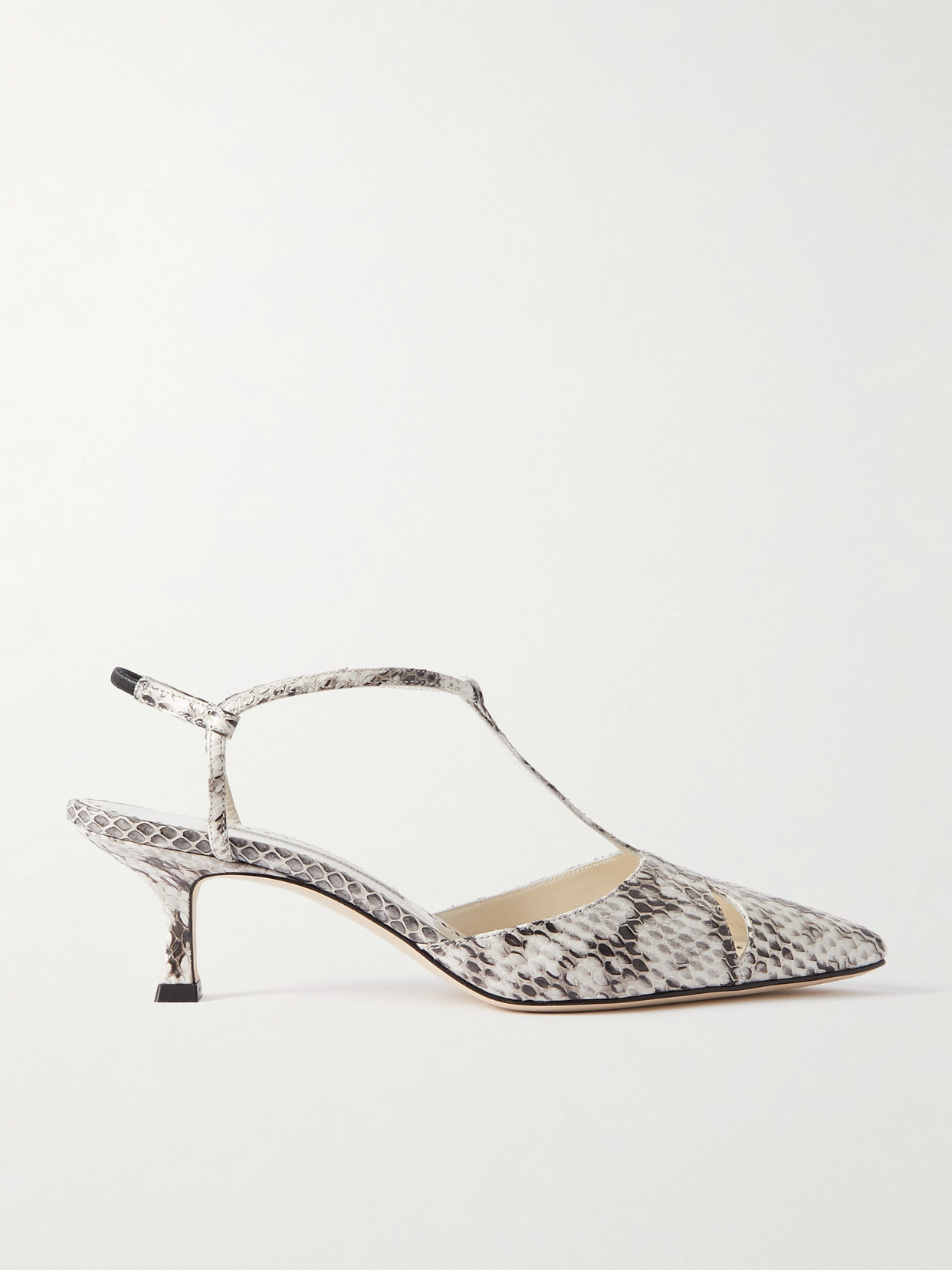 Manolo Blahnik Turgimod 50 Cutout Elaphe Slingback Pumps In Neutrals
