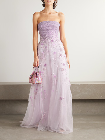 GEORGES HOBEIKA Embellished tulle gown
