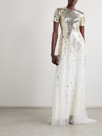 GEORGES HOBEIKA Sequin-embellished tulle gown