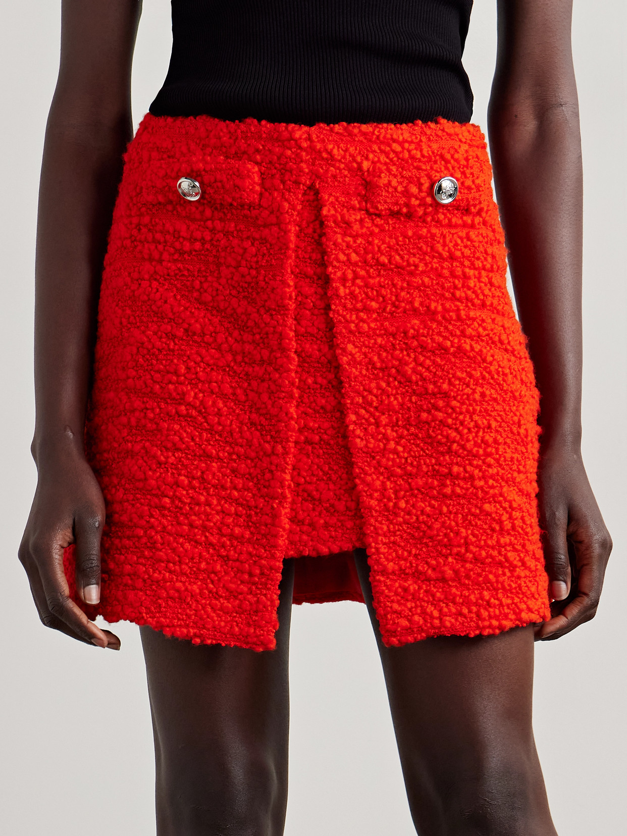 Layered Wool-Blend Tweed Mini