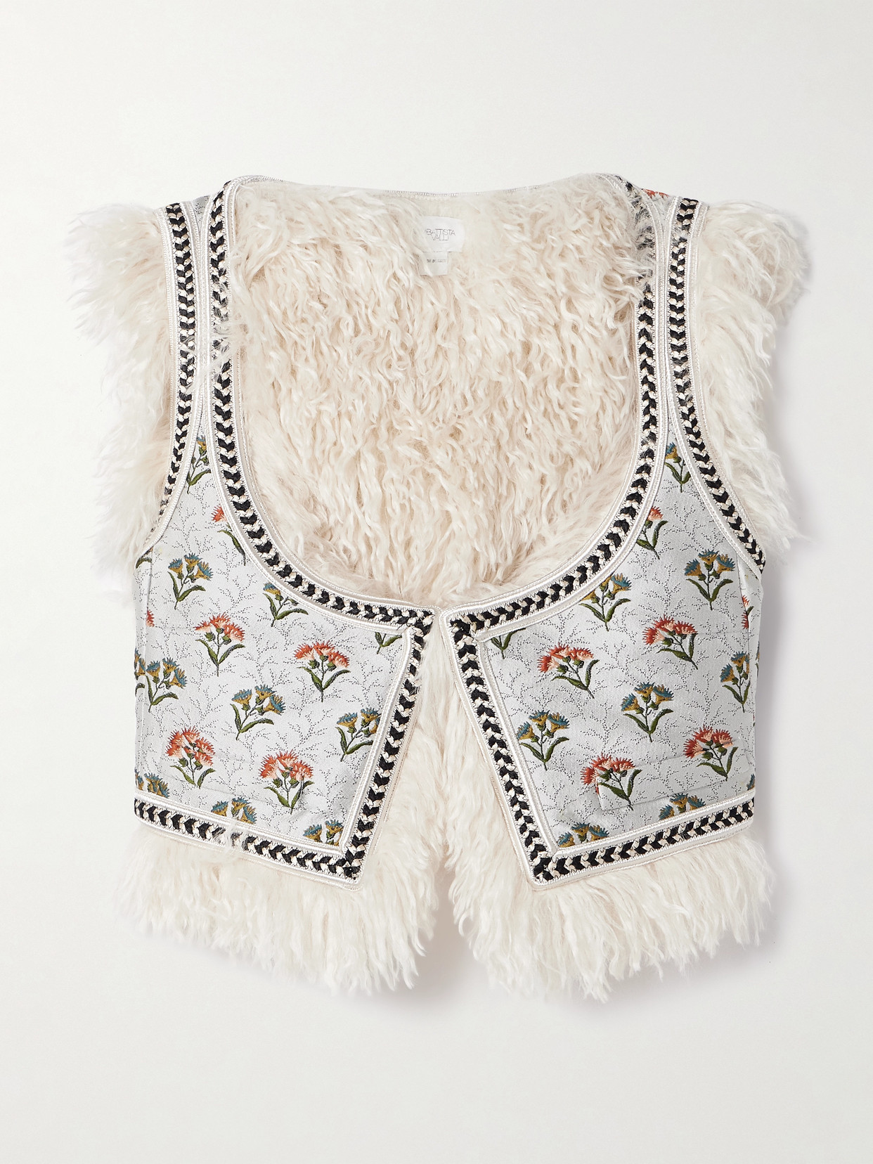 Giambattista Valli - Faux Shearling-lined Jacquard Vest - Off-white