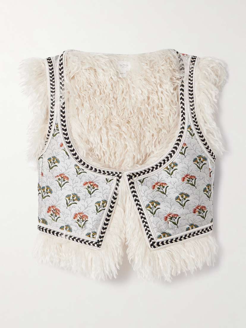 Giambattista Valli Faux Shearling-lined Jacquard Vest