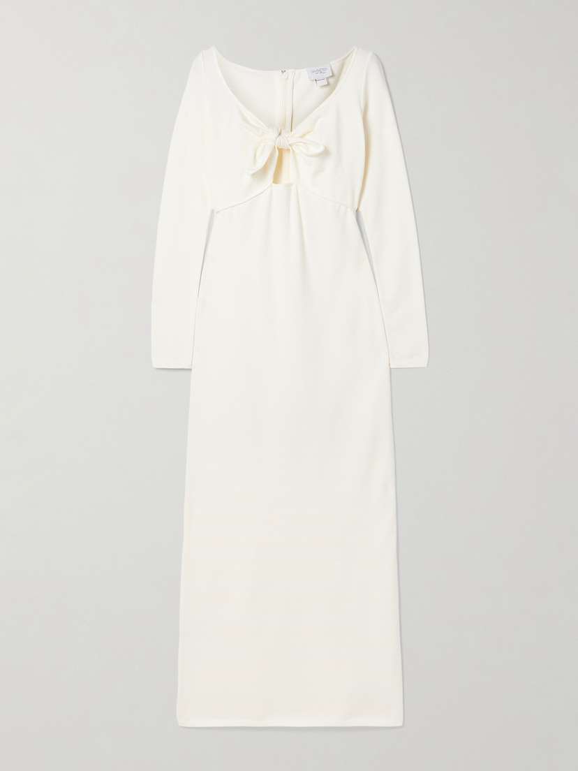 Giambattista Valli Tie-front Cutout Stretch-knit Maxi Dress