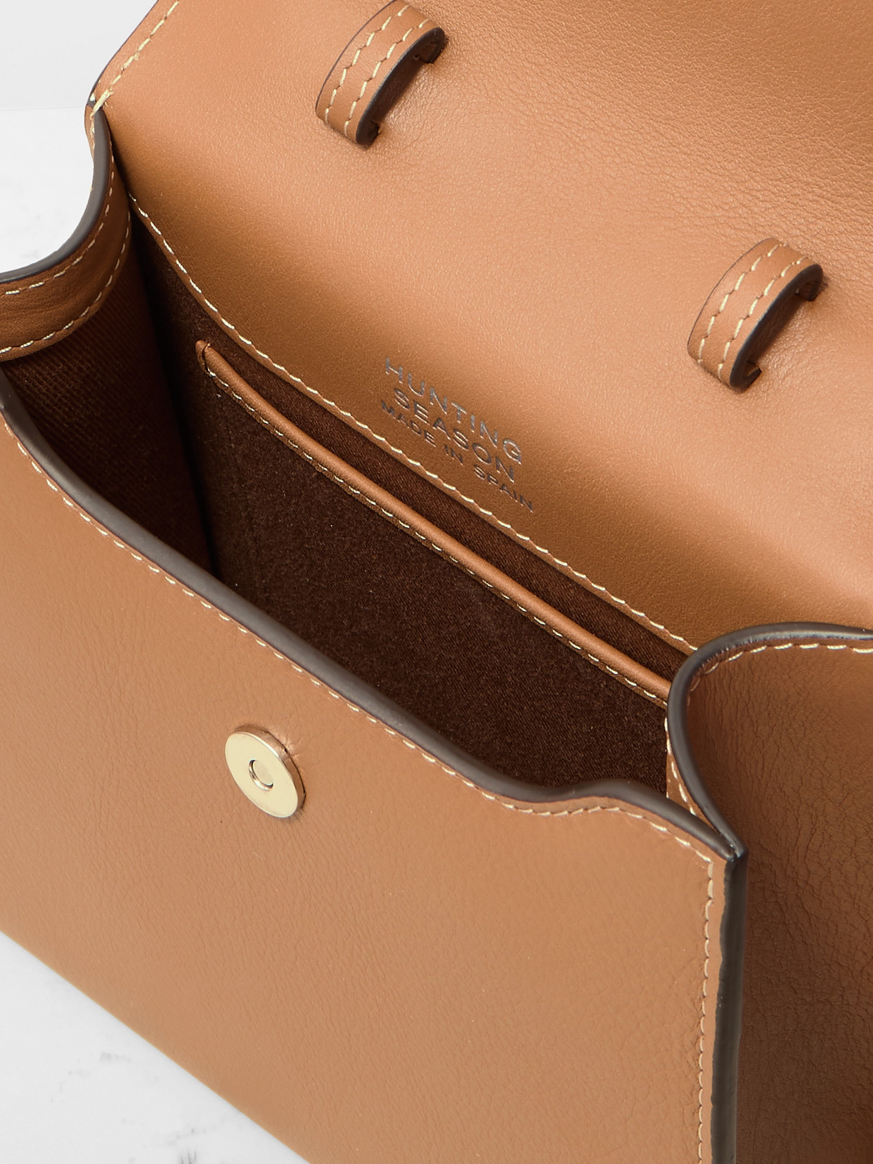 Hunting Season Small Leather Tote In Brown