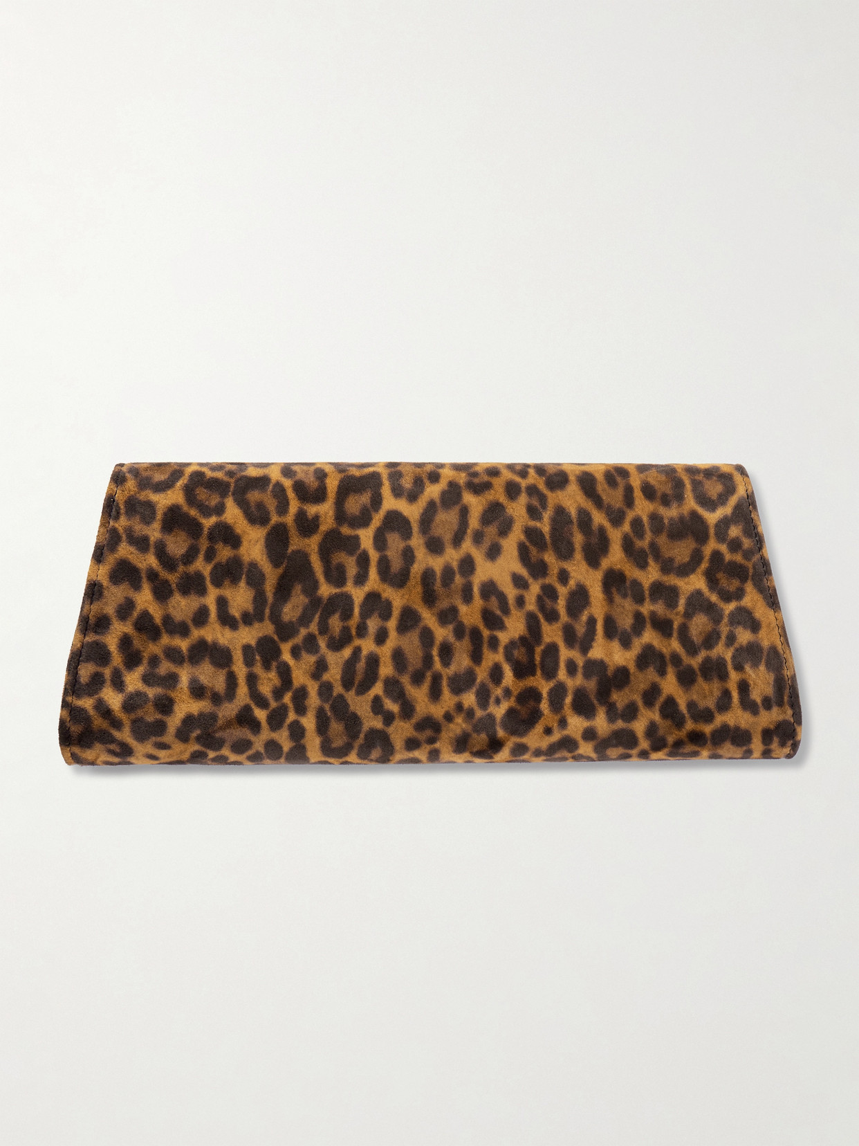 Hunting Season Opera Leopard-print Suede Clutch In Animal Print