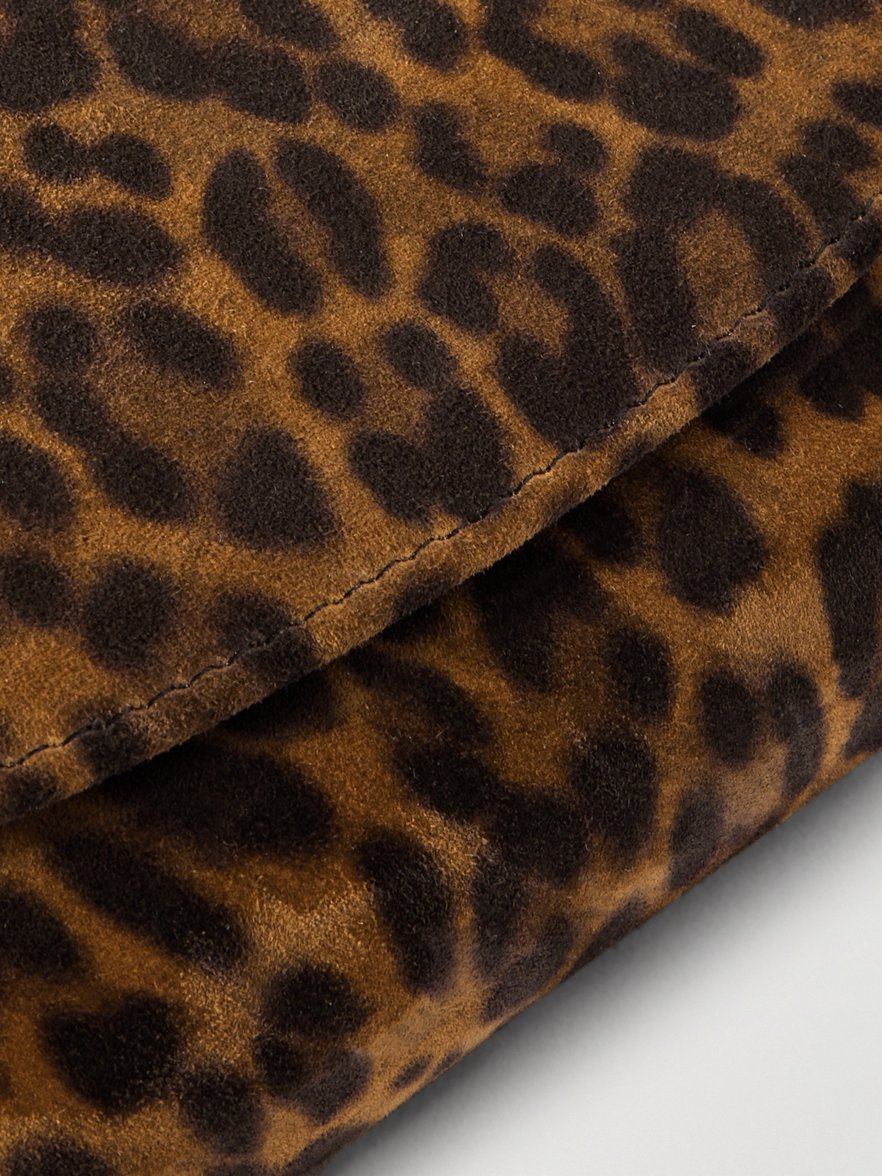 Hunting Season Opera Leopard-print Suede Clutch In Animal Print