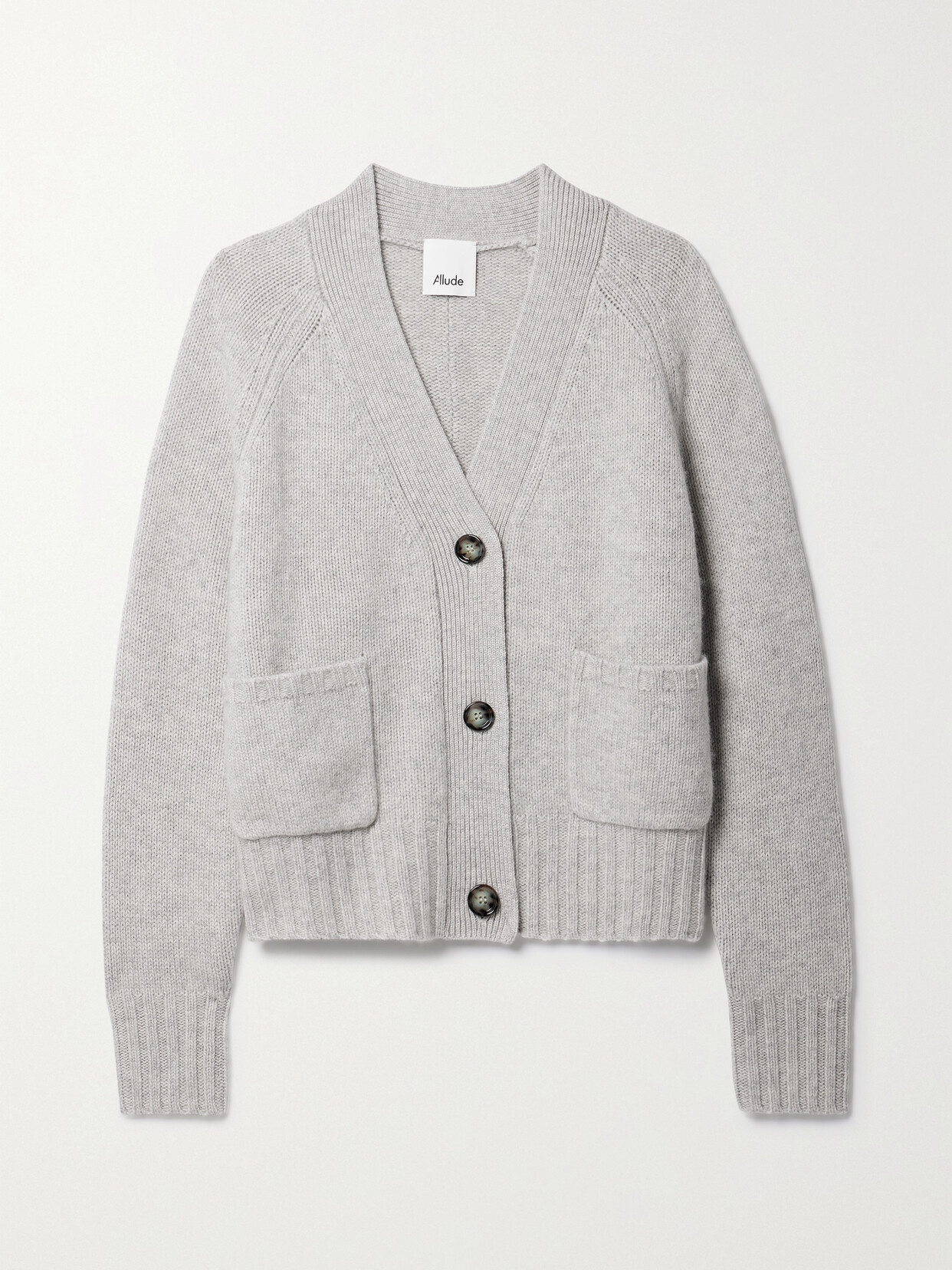 Allude + Net Sustain Wool And Cashmere-blend Cardigan In Gray