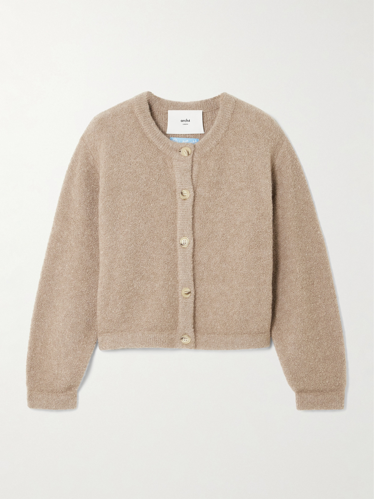 Arch4 Antrim Cashmere-blend Bouclé Cardigan In Brown