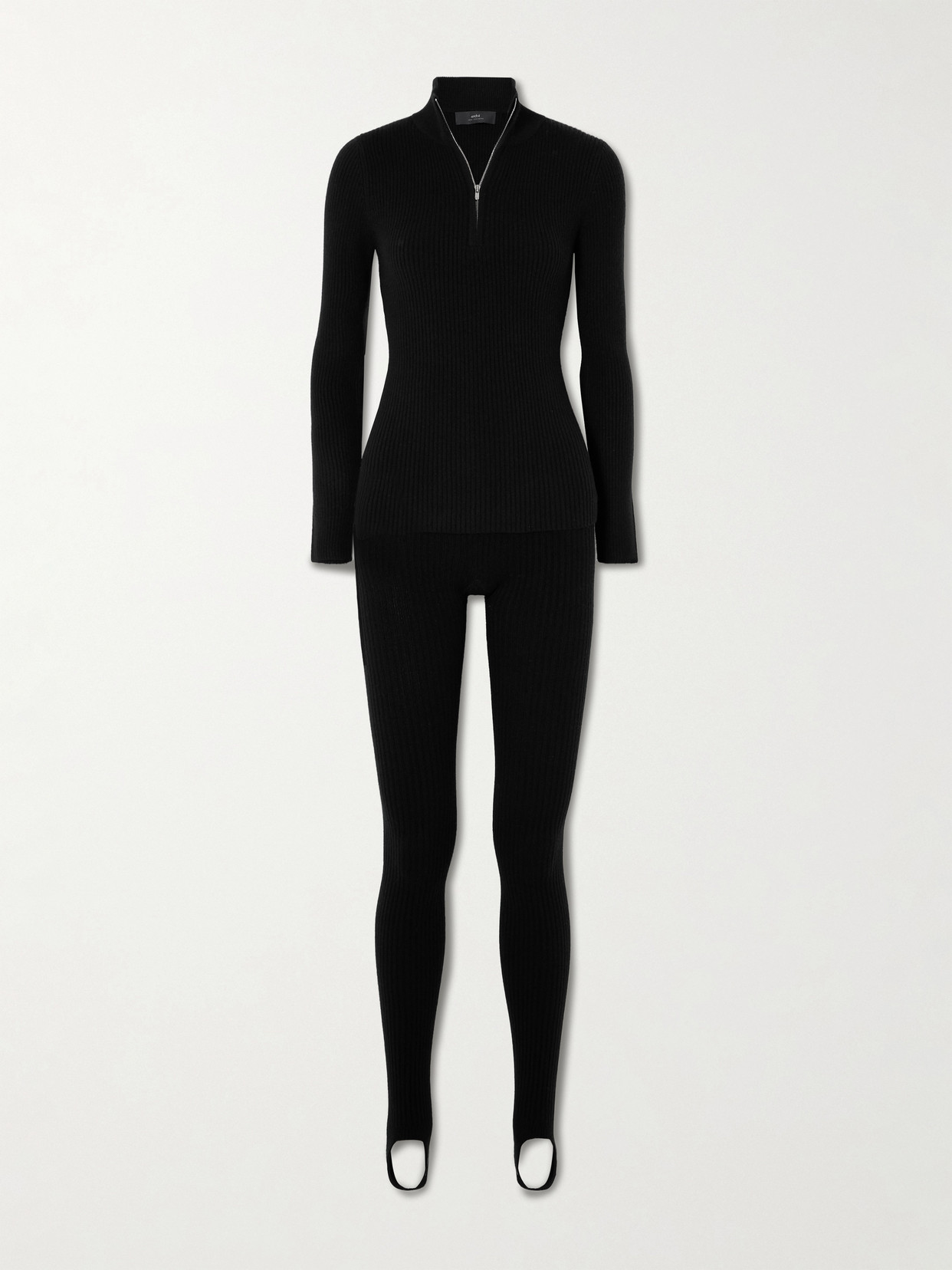Arch4 Ella Ribbed Cashmere Sweater And Leggings Set In Black
