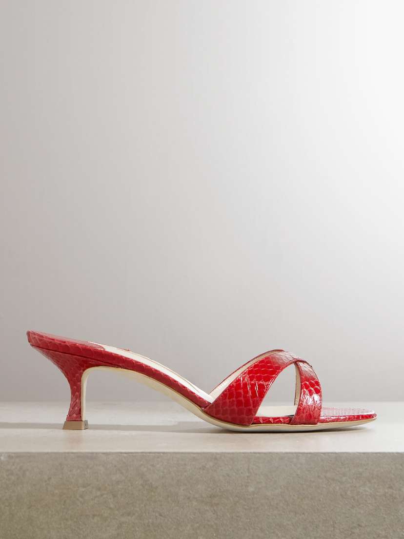 Manolo Blahnik Callamu 50 Elaphe Mules