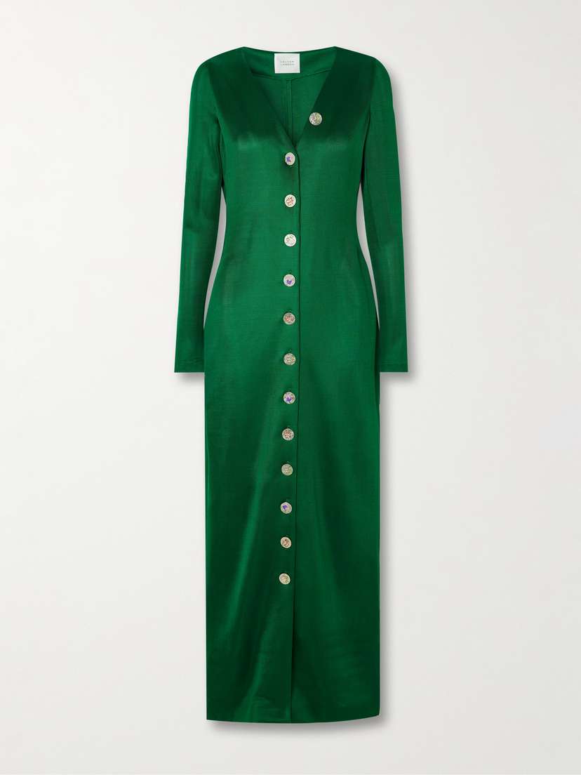 Galvan Turlington Embellished Satin-jersey Gown