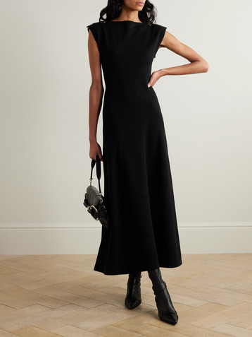 Galvan Fatima button-detailed wool-blend maxi dress