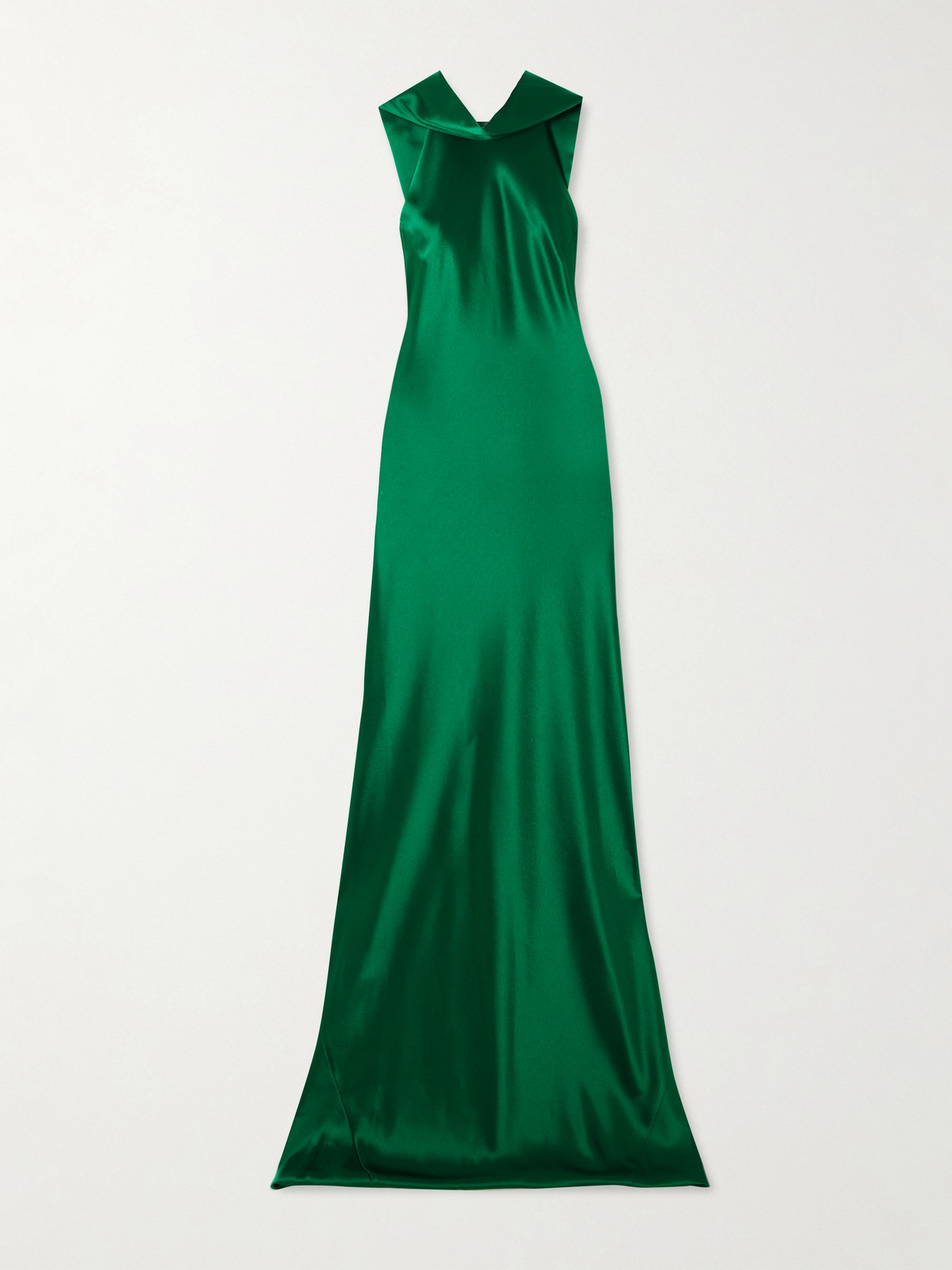 Galvan - Sienna Satin Halterneck Gown - Green