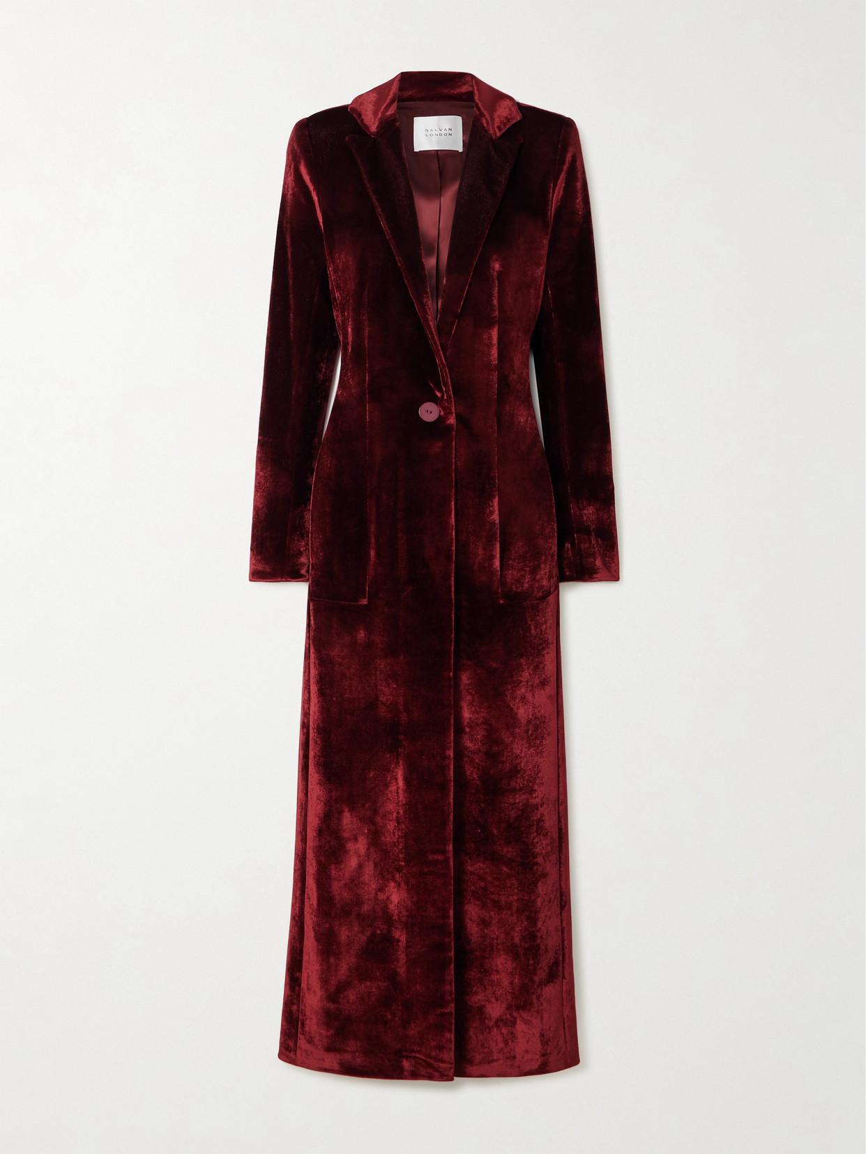 Galvan Velvet Coat In Burgundy