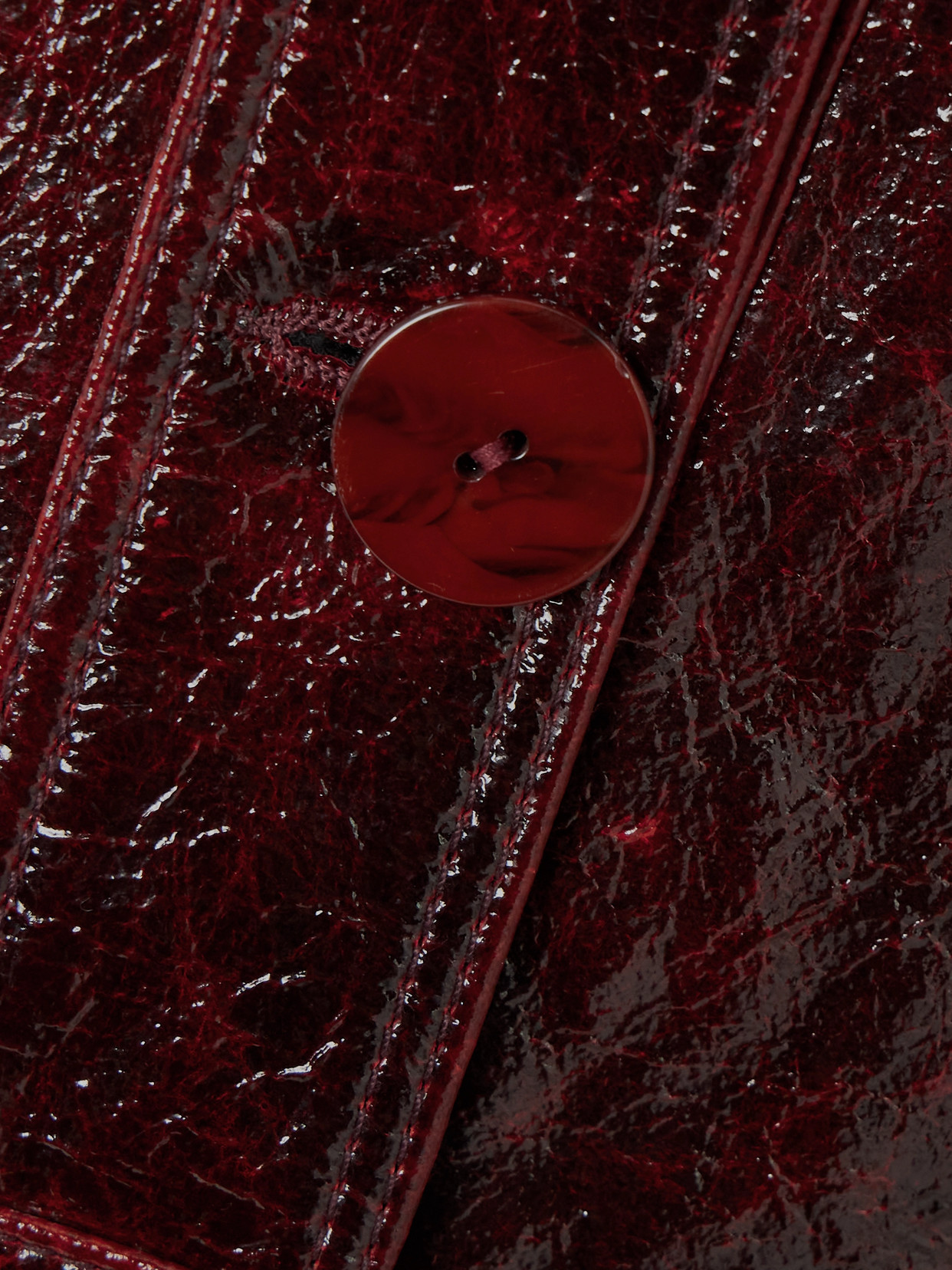 Galvan Oldboy Oversized Glossed-wool Jacket In Burgundy