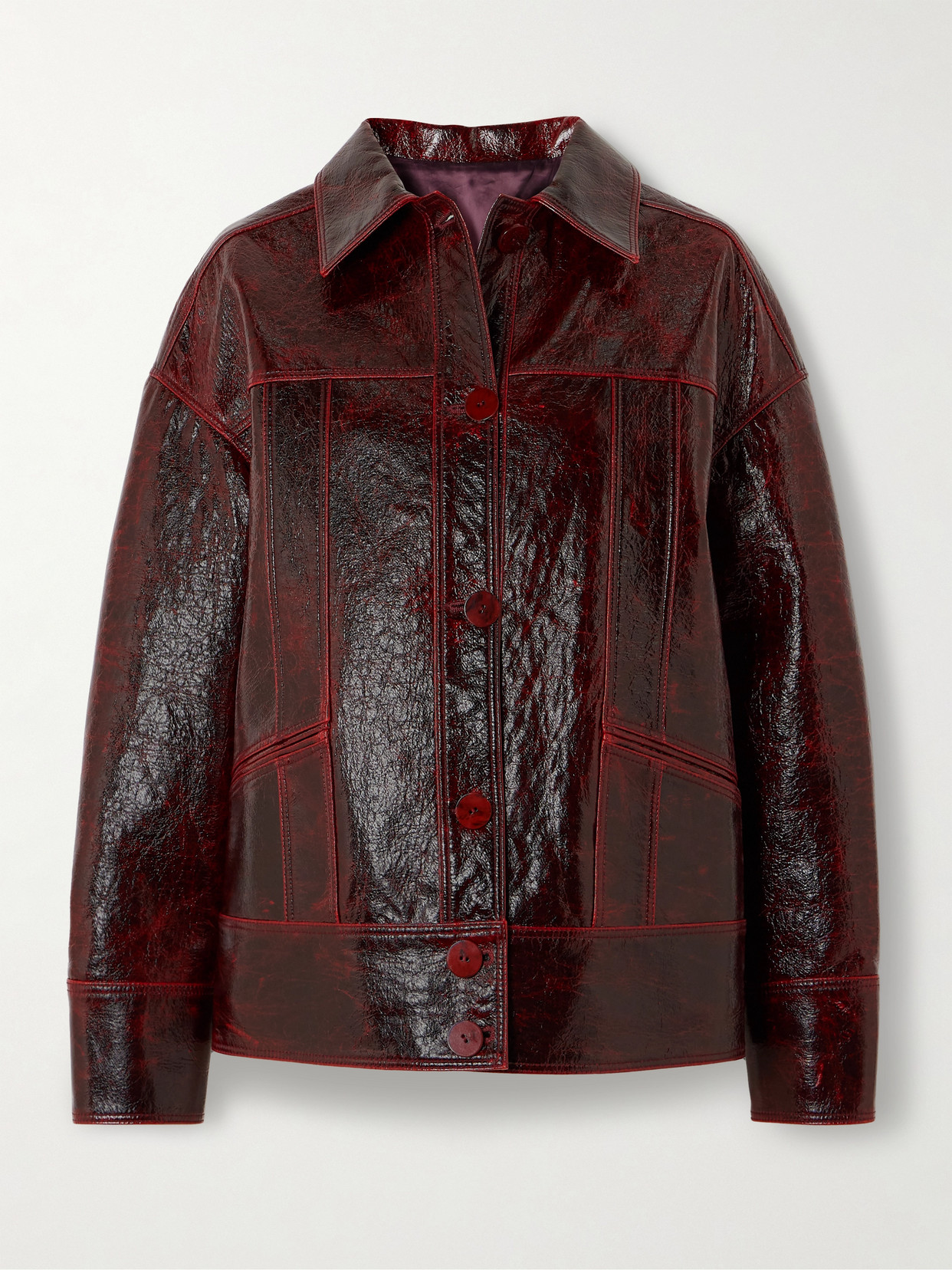 Galvan - Oldboy Oversized Glossed-wool Jacket - Burgundy