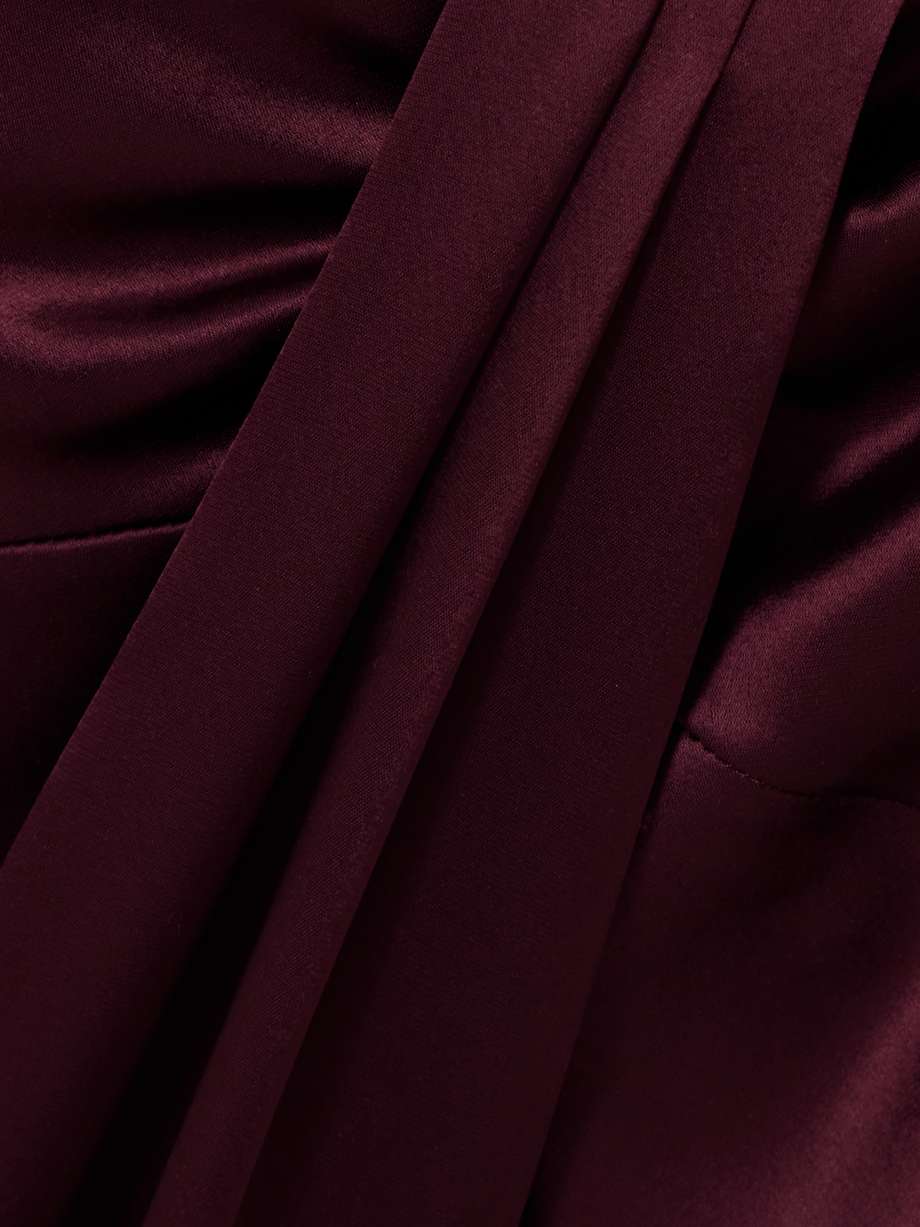 emilie tie-detailed satin gown