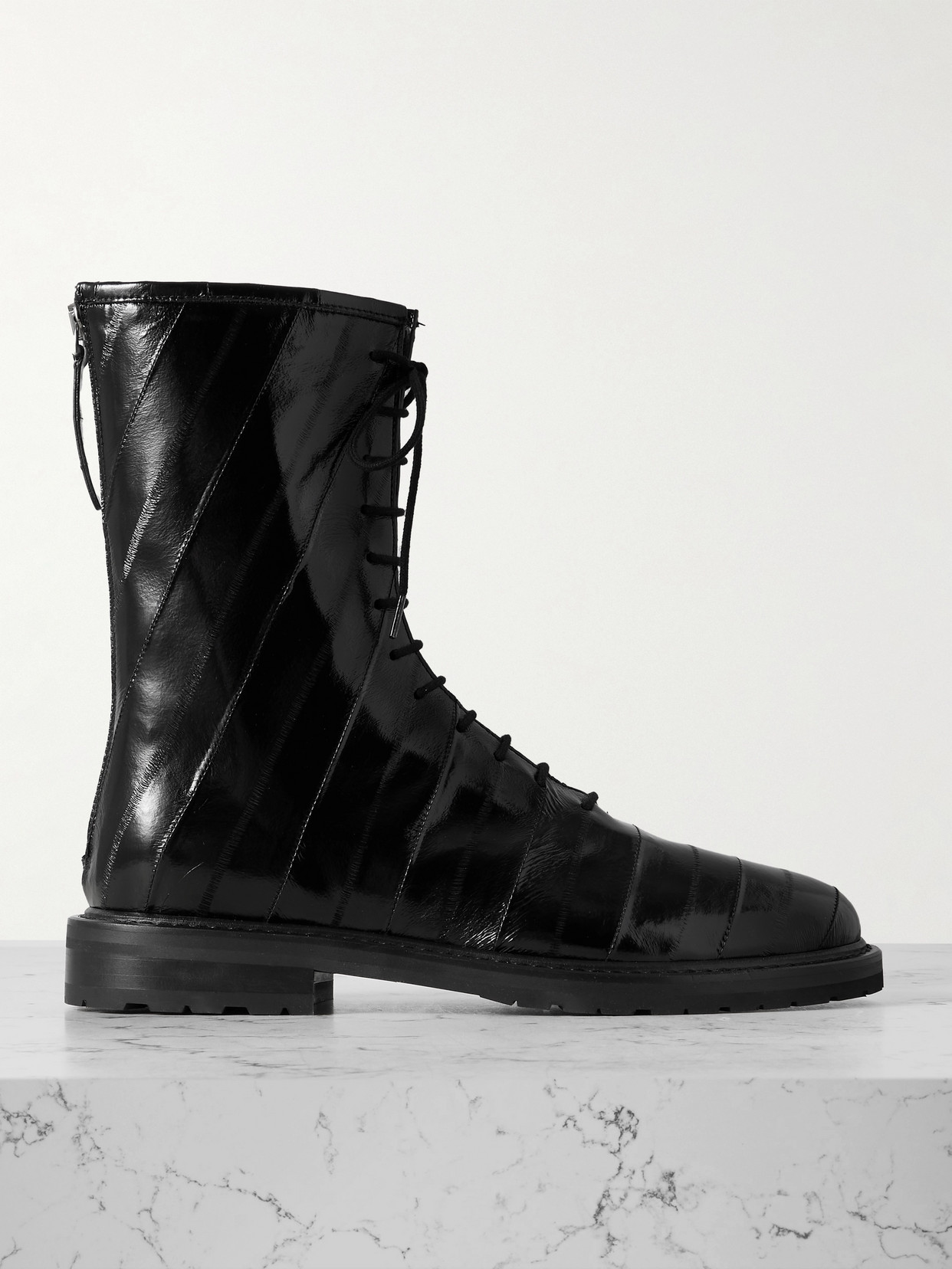 Legres 05 Paneled Eel Ankle Boots In Black
