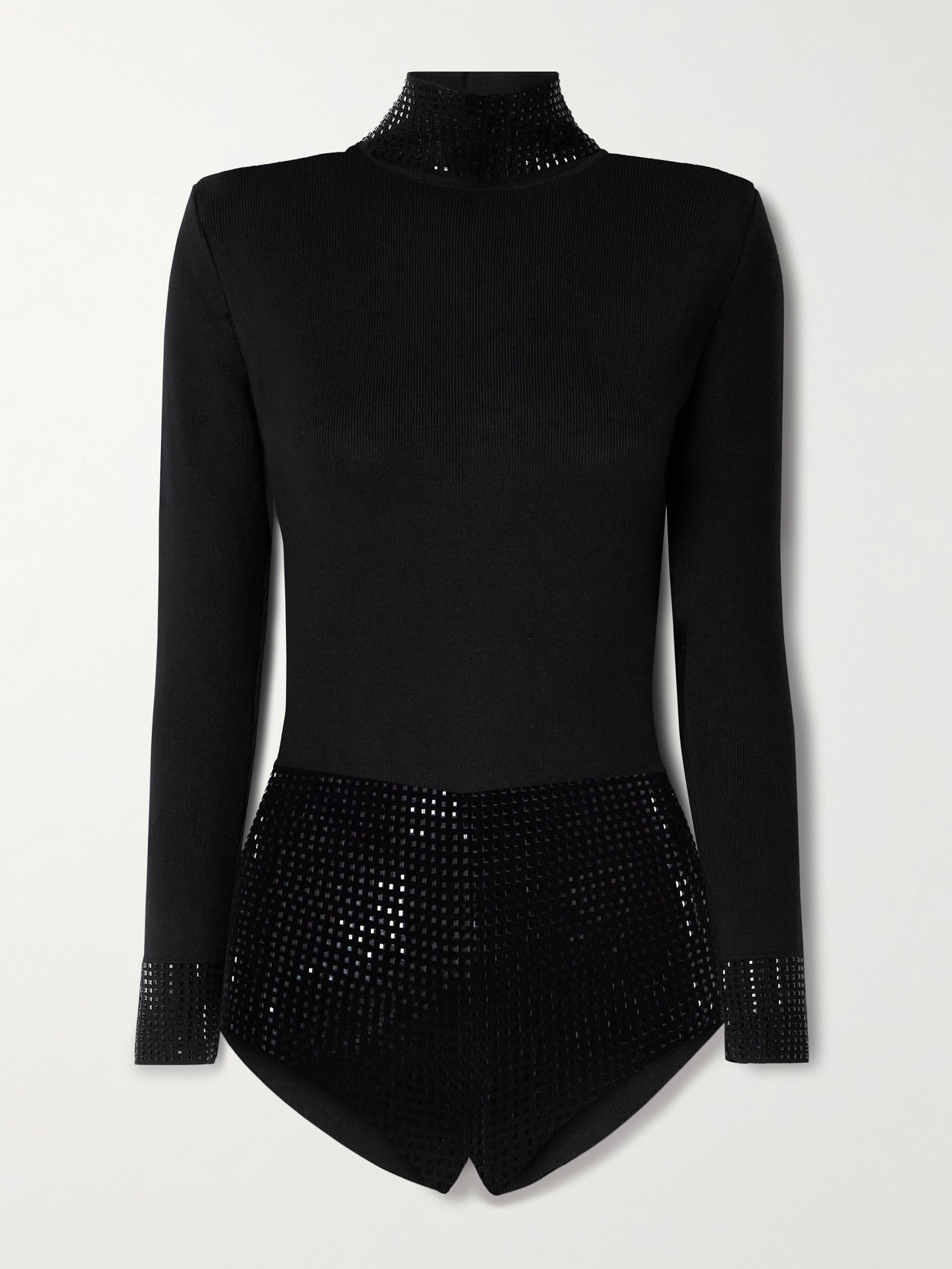 RETROFÉTE BETHANIE CRYSTAL-EMBELLISHED COTTON AND CASHMERE-BLEND PLAYSUIT