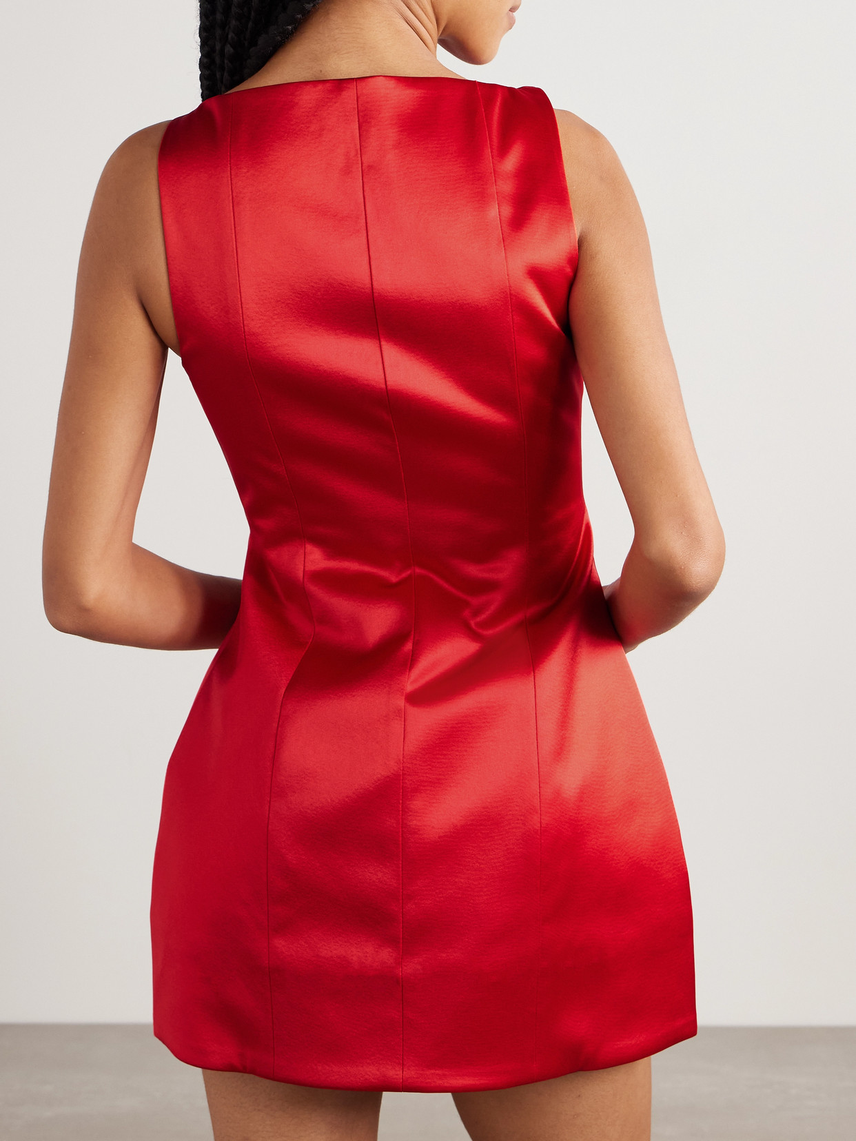 Shop Retroféte Livle Duchesse-satin Mini Dress In Red