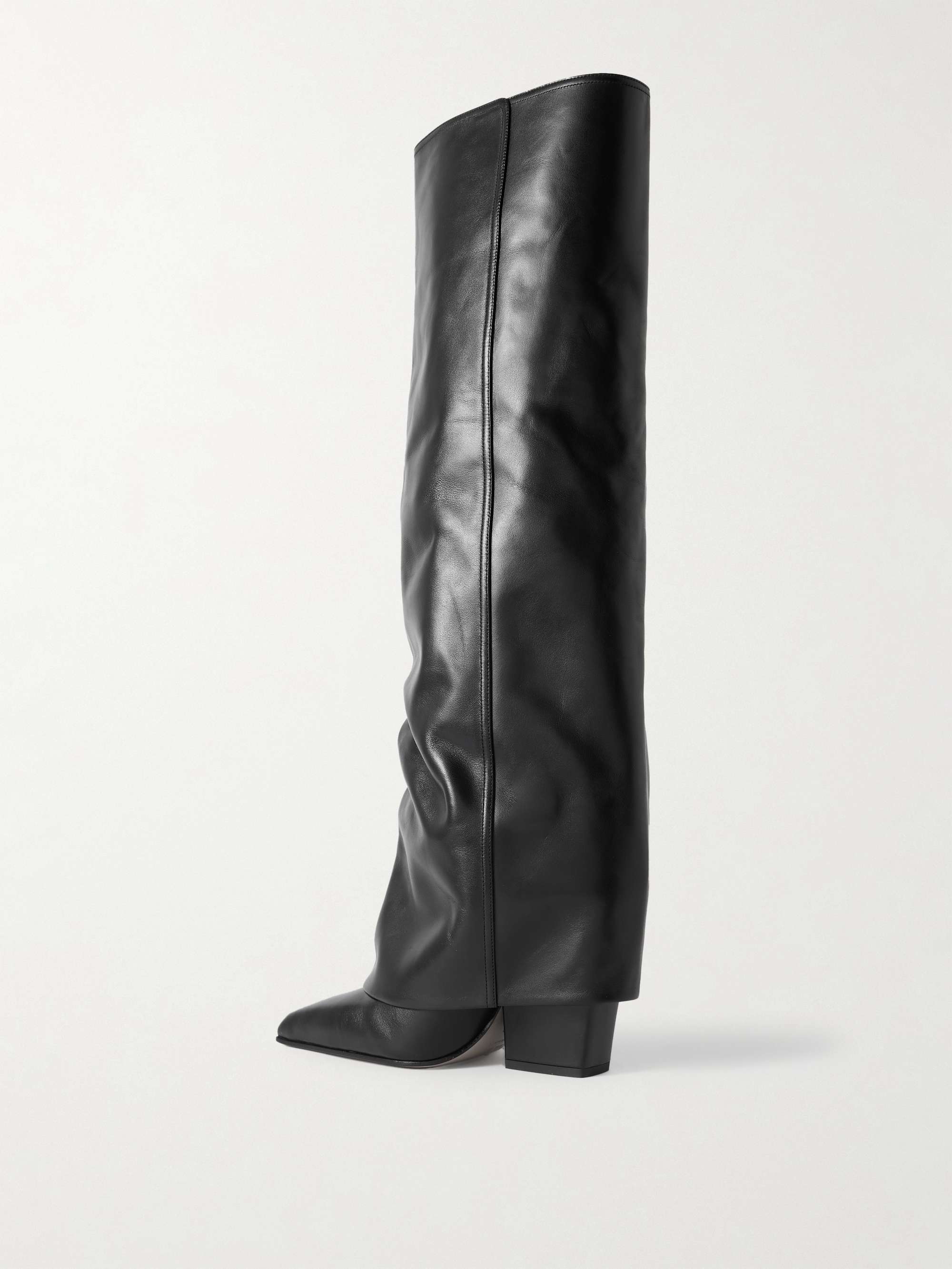 PARIS TEXAS Jane folded leather knee boots | NET-A-PORTER