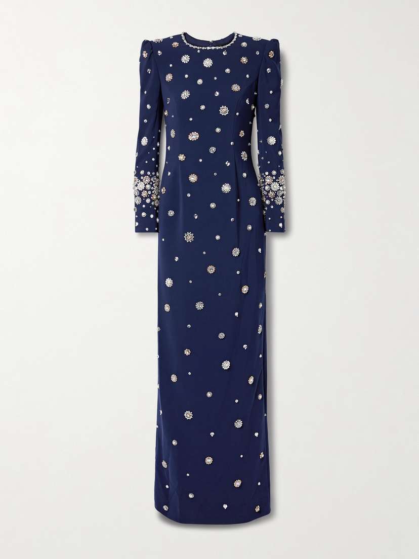 Jenny Packham Embellished Crepe Gown