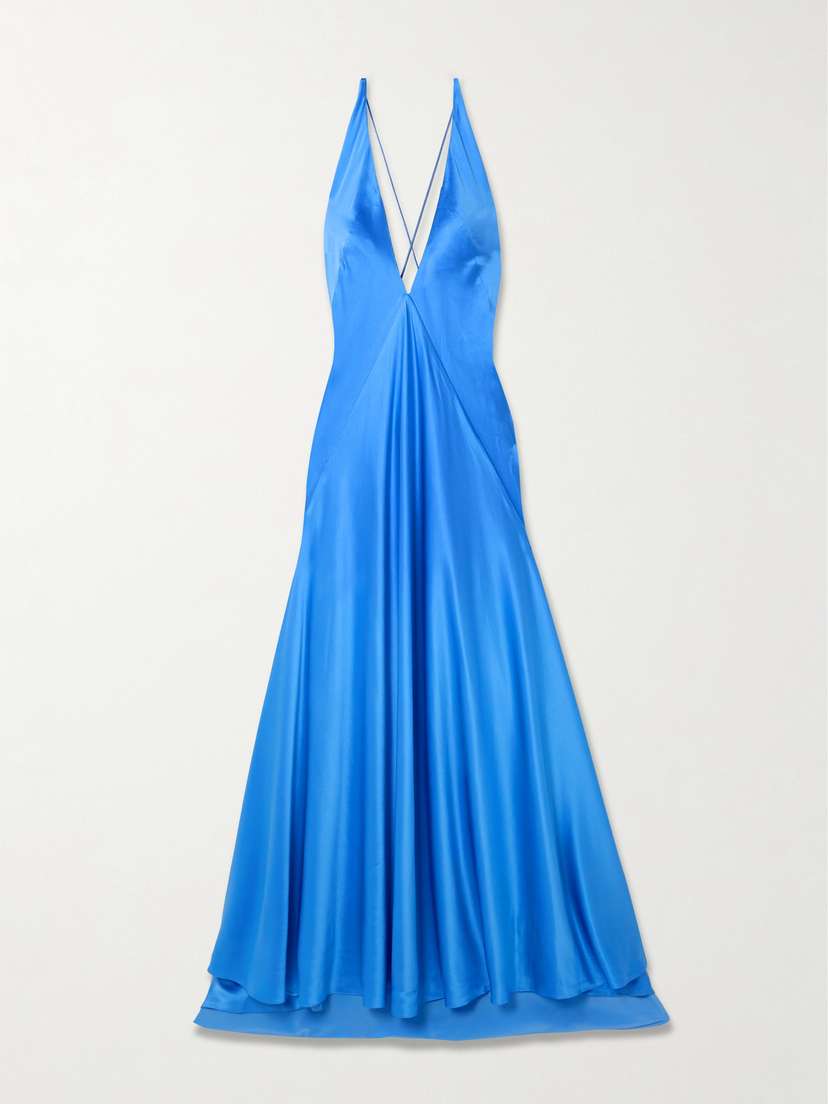 Michael Lo Sordo Alexandra Open-back Silk-satin Gown