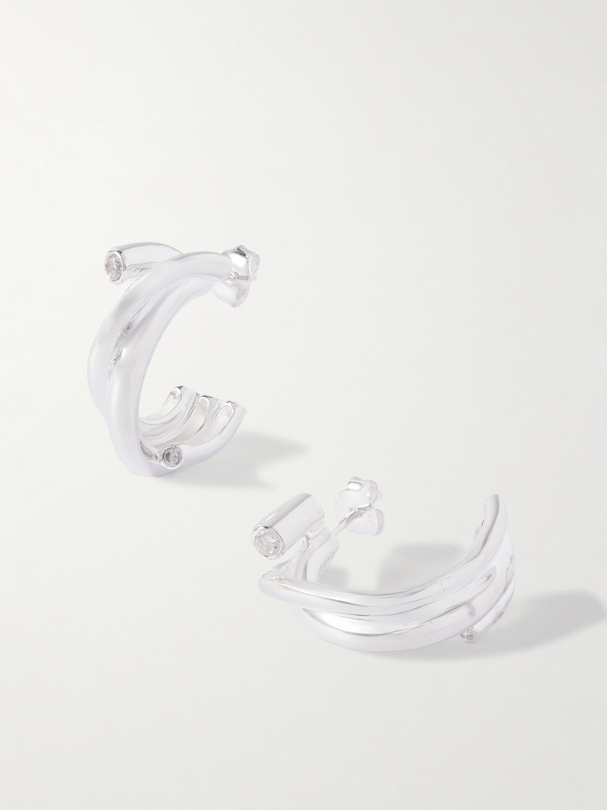 Completedworks - Recycled Silver Cubic Zirconia Earrings - One size
