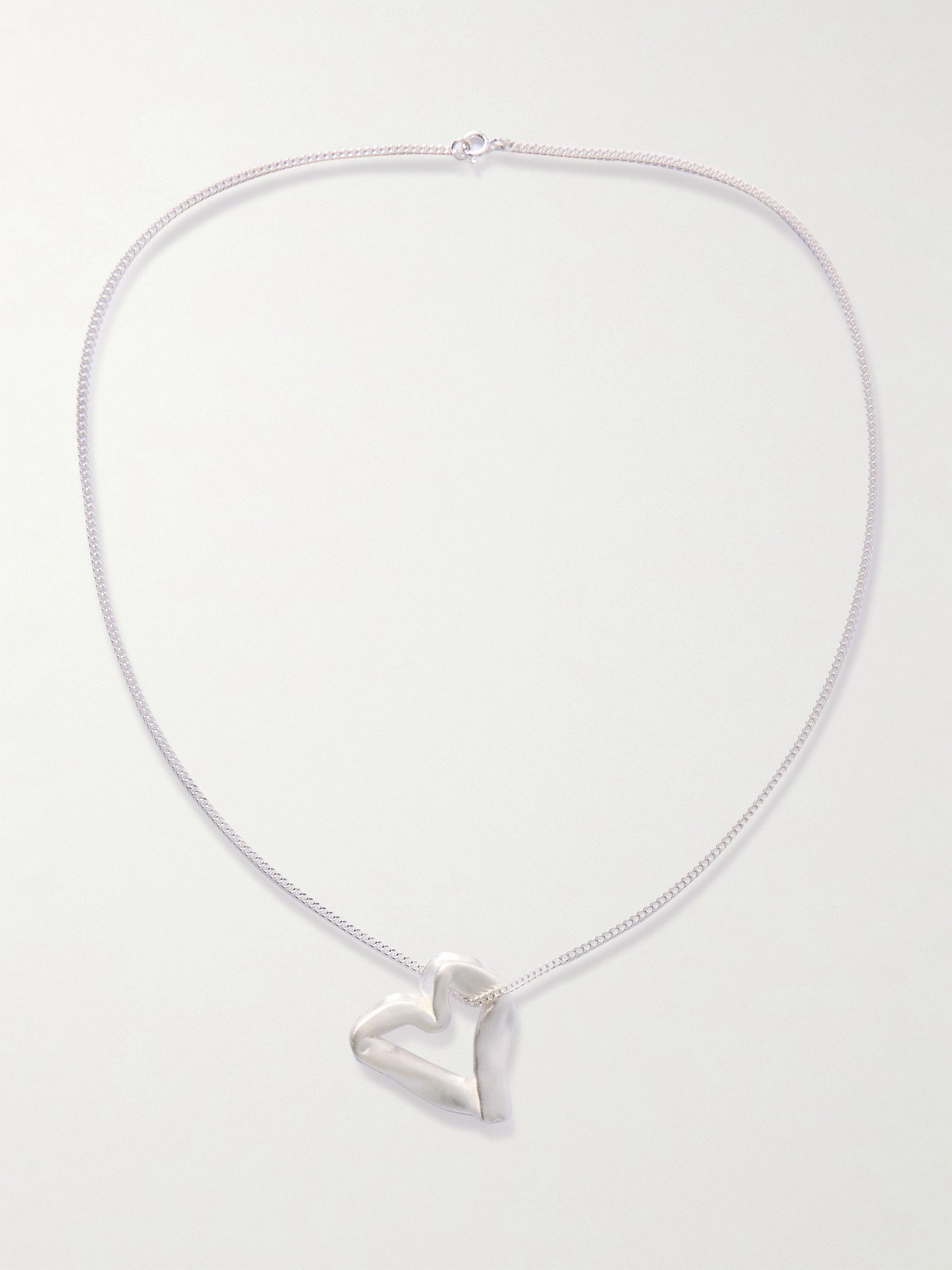 Completedworks The Heart Is Not A Metaphor Silver Necklace In Metallic