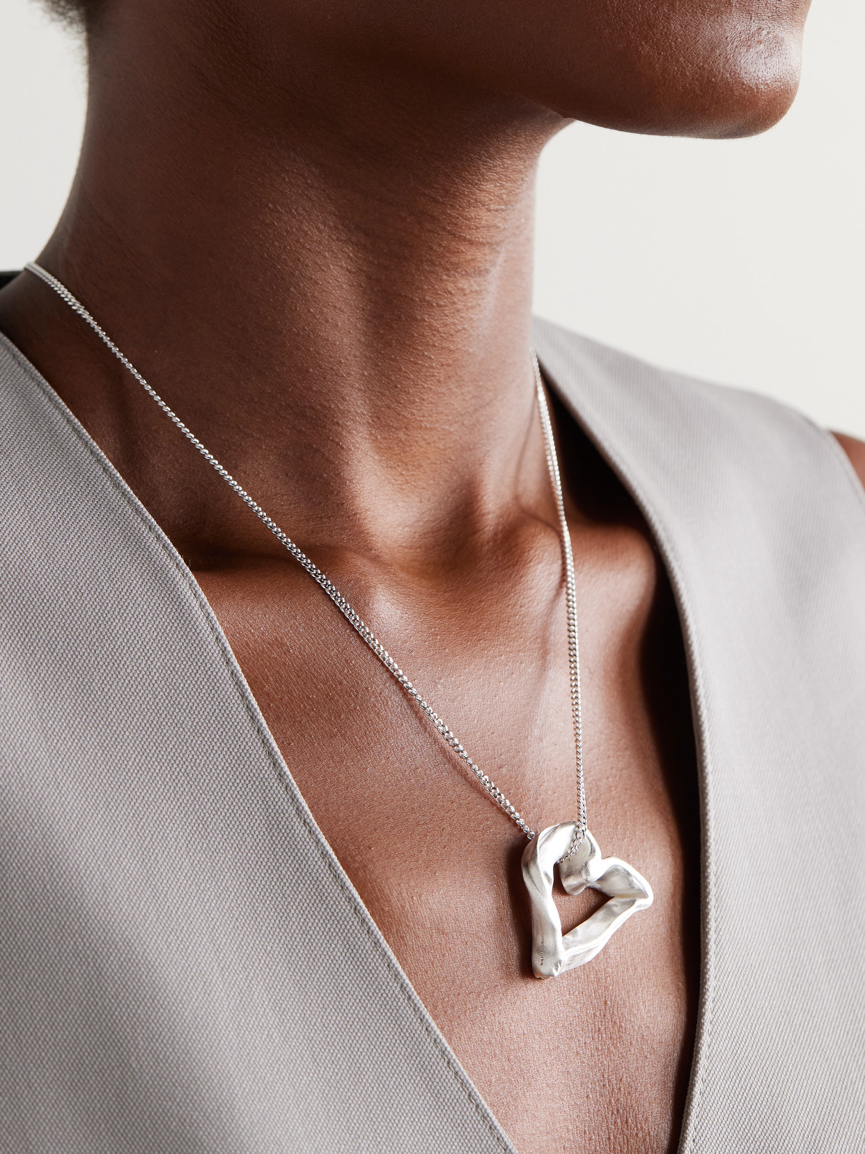 Completedworks The Heart Is Not A Metaphor Silver Necklace In Silver