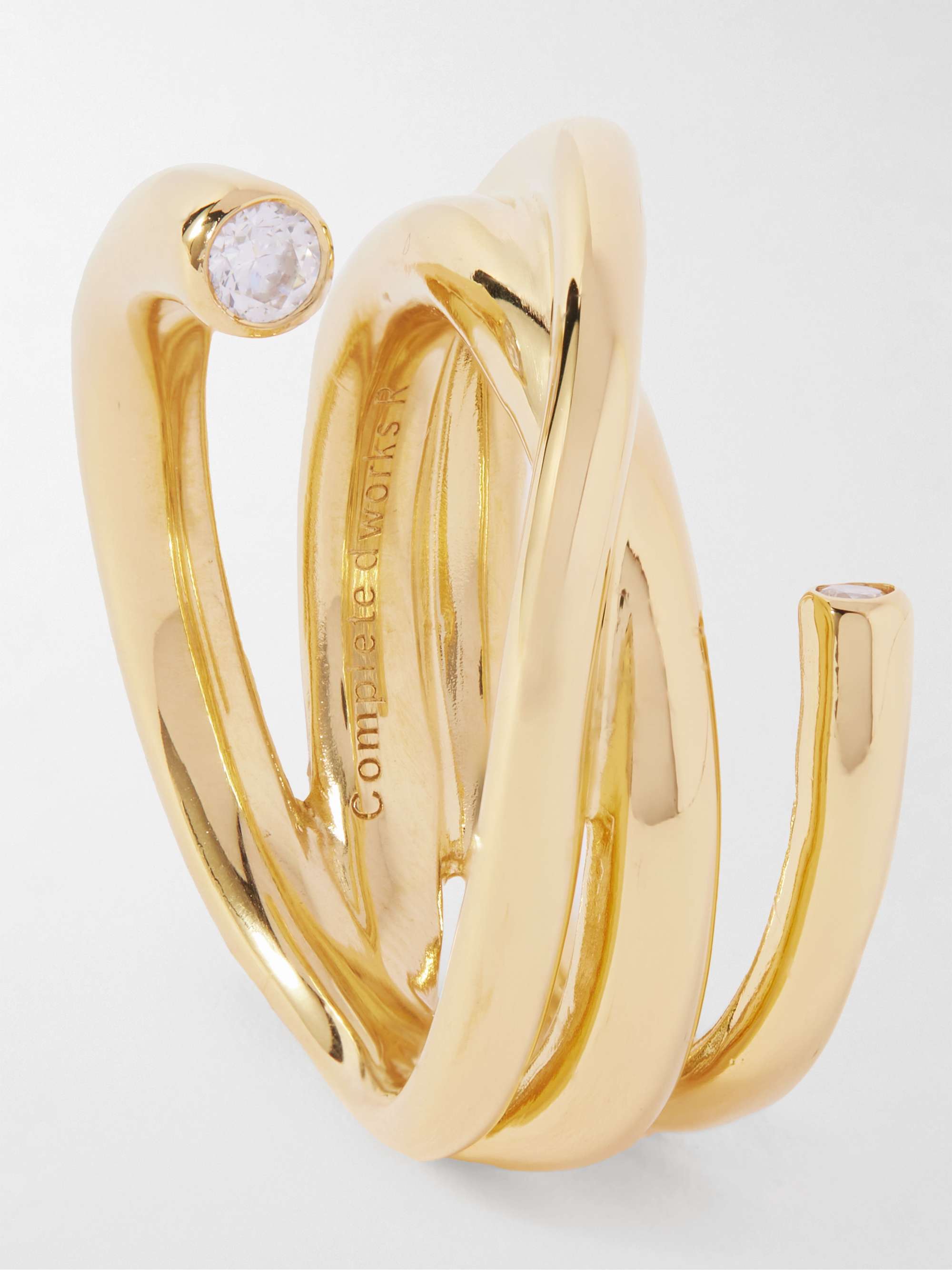 COMPLETEDWORKS Gold-plated recycled silver cubic zirconia