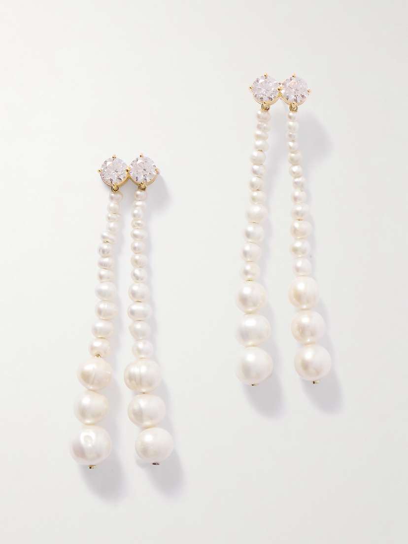 Completedworks Recycled Gold Vermeil, Pearl And Cubic Zirconia Earrings