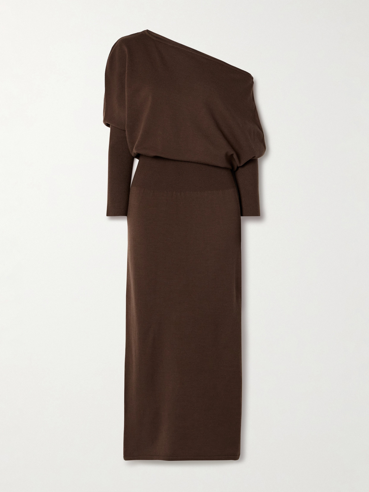Simkhai Janese Off Shoulder Midi Dress Chocolate In Brown