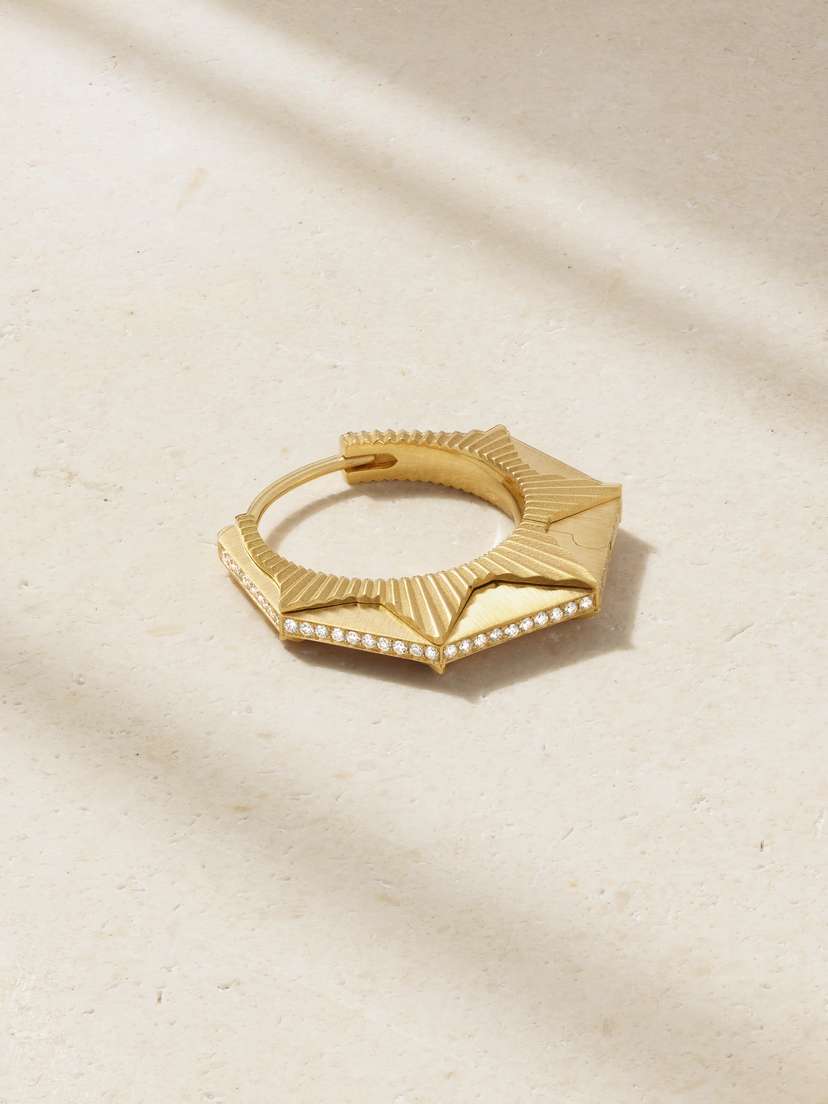 Marie Lichtenberg Nyc 18-karat Gold Diamond Single Hoop Earring