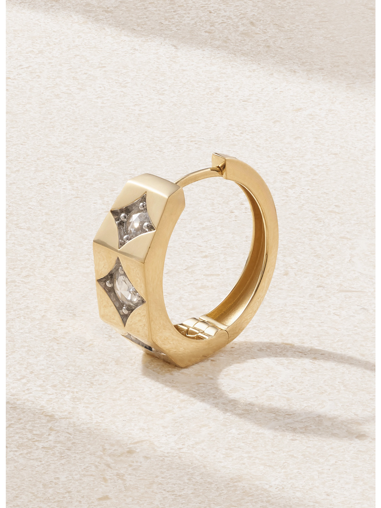Marie Lichtenberg - Ecrou 18-karat Gold Diamond Single Hoop Earring - One size