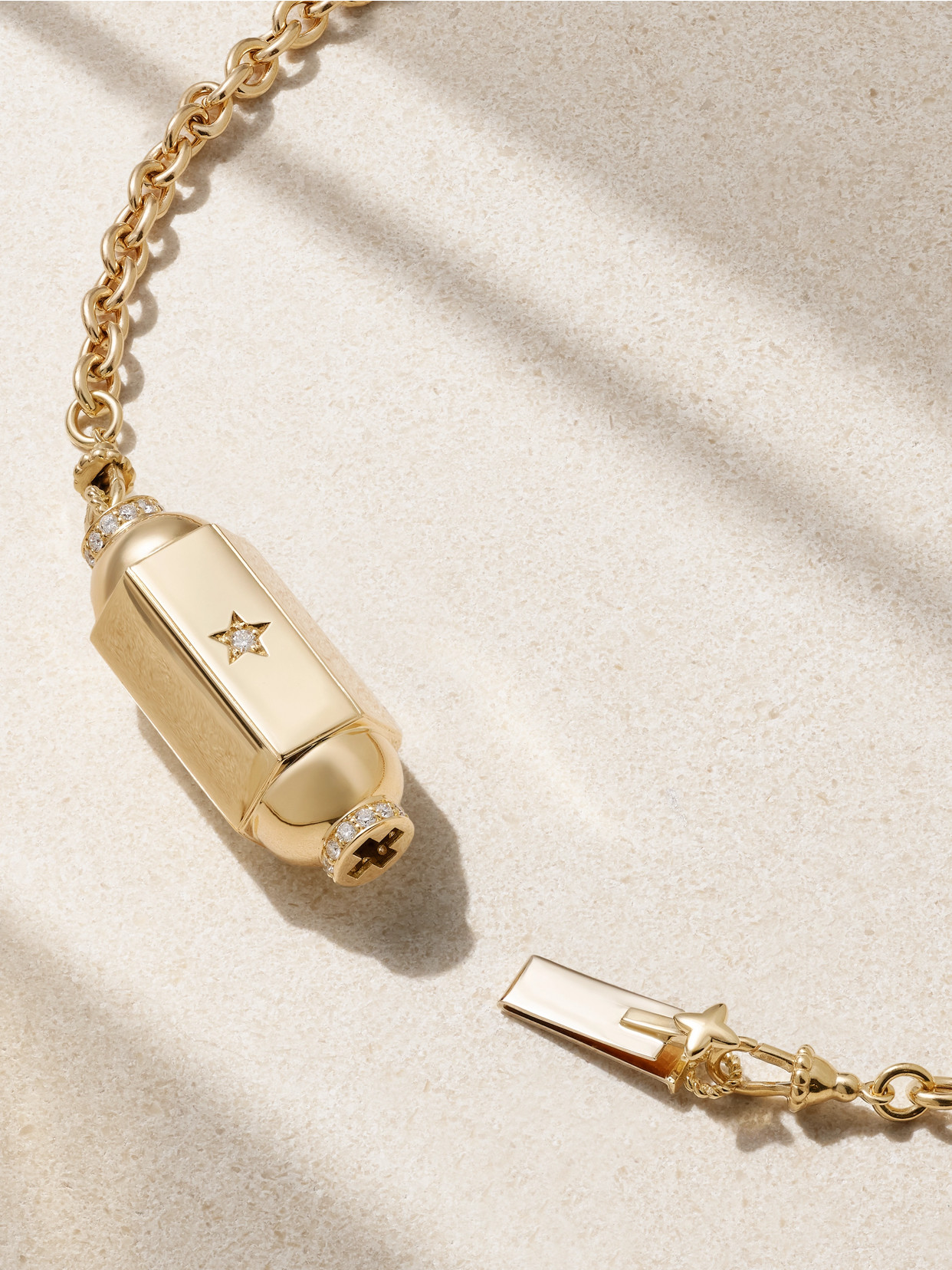 Shop Marie Lichtenberg Jumbo Locket 18-karat Gold Diamond Necklace