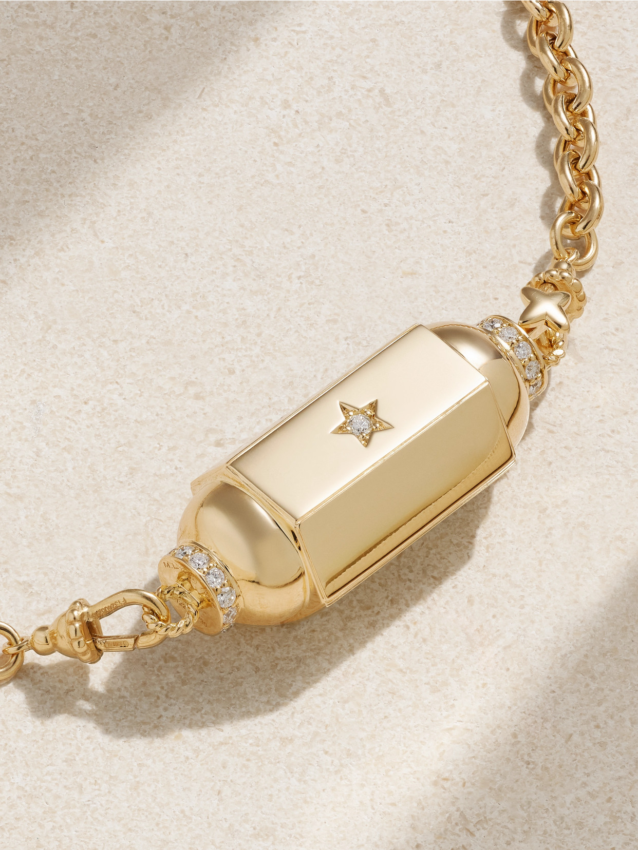 Shop Marie Lichtenberg Jumbo Locket 18-karat Gold Diamond Necklace