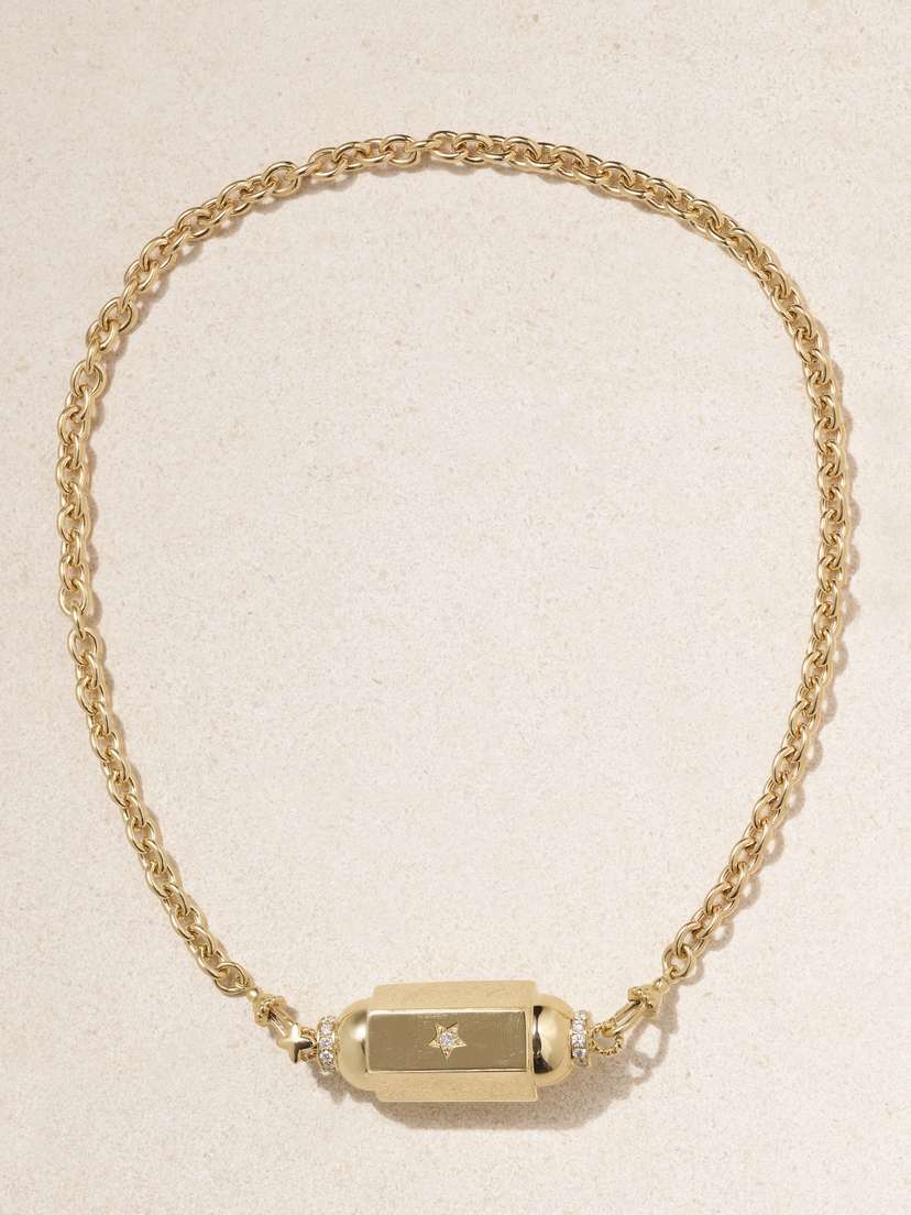 Marie Lichtenberg Jumbo Locket 18-karat Gold Diamond Necklace