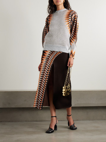 Rabanne Metallic jacquard-knit sweater