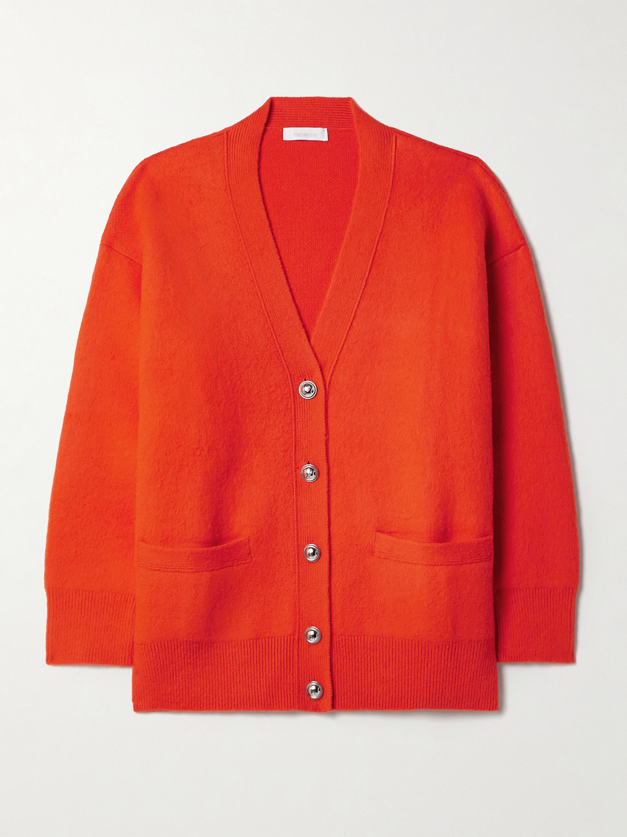 Rabanne Oversized Brushed-wool Cardigan In Orange