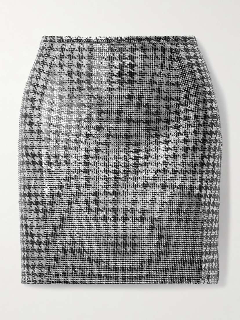 Rabanne Houndstooth Chainmail Mini Skirt