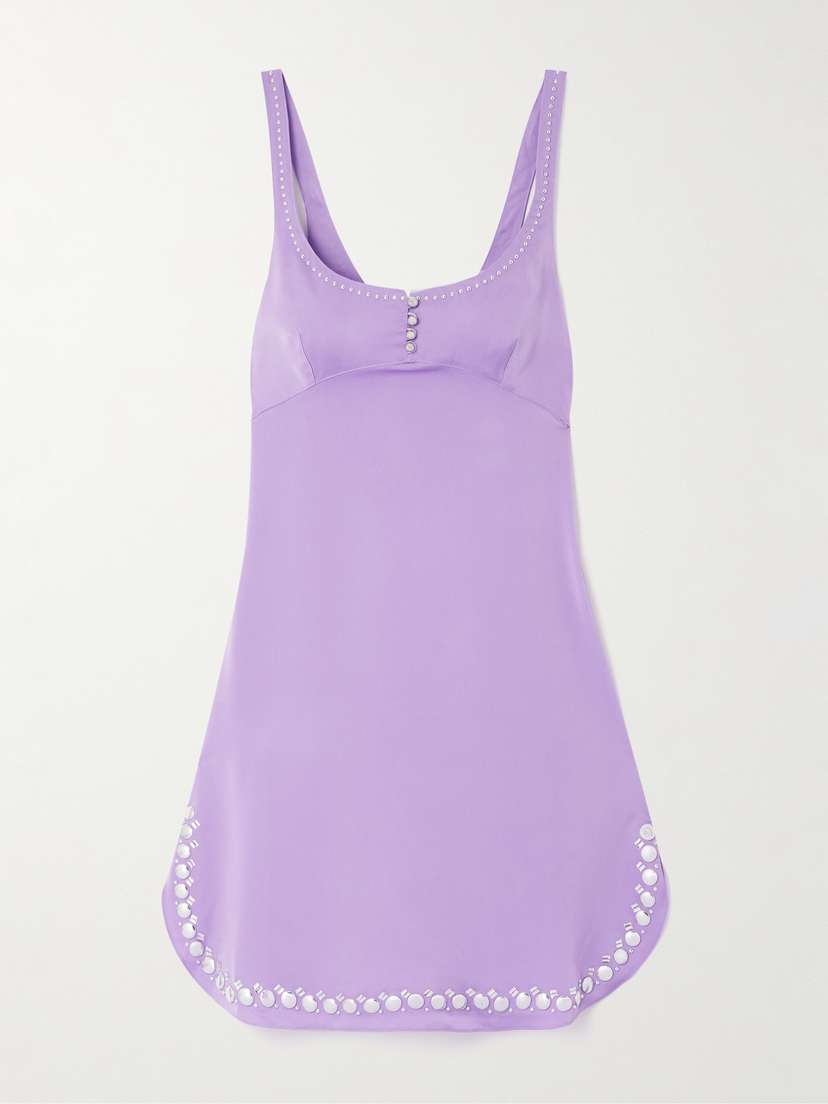 Rabanne Embellished Satin Mini Dress