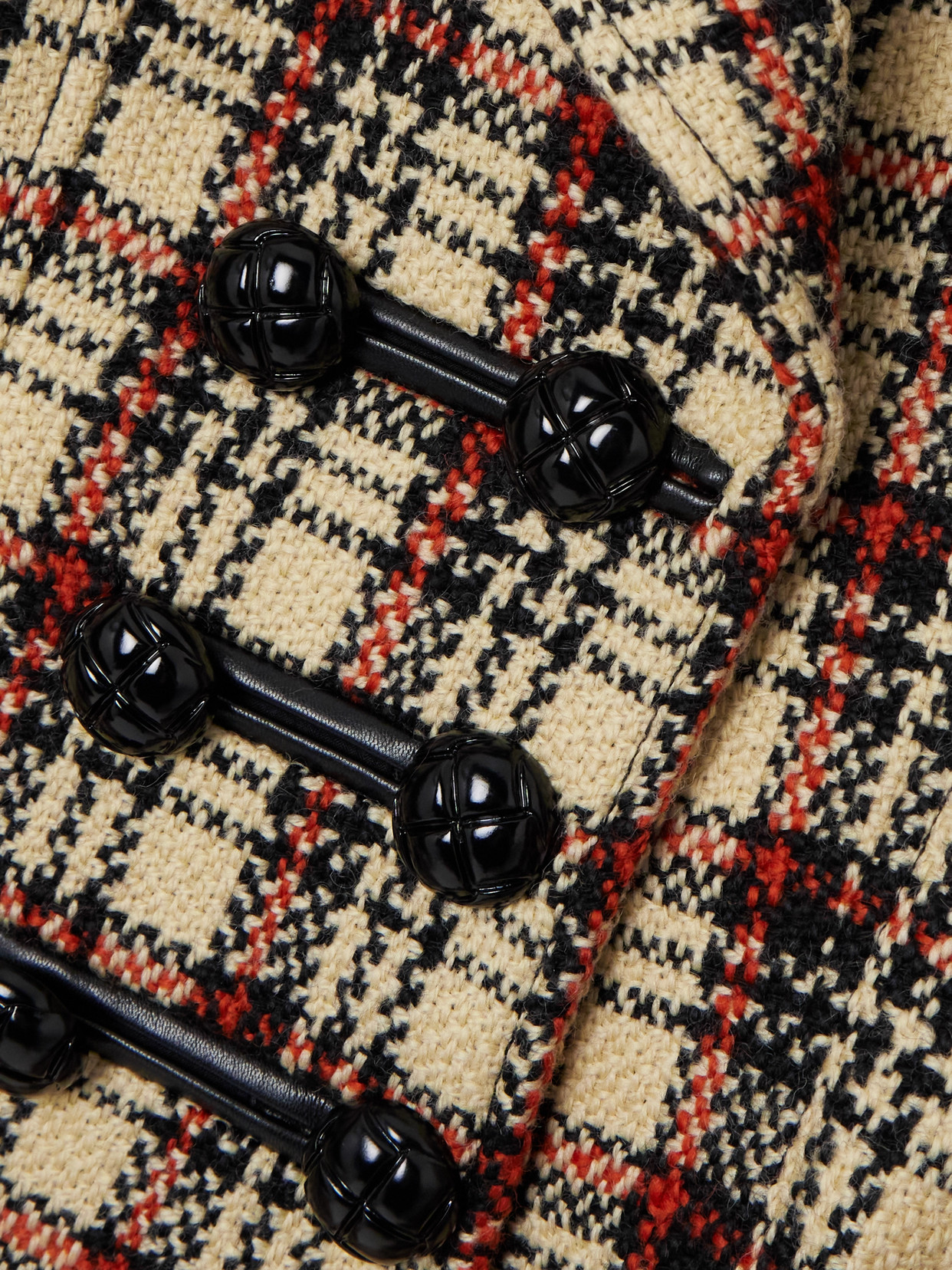 Rabanne Checked Wool And Cotton-blend Blazer In Brown