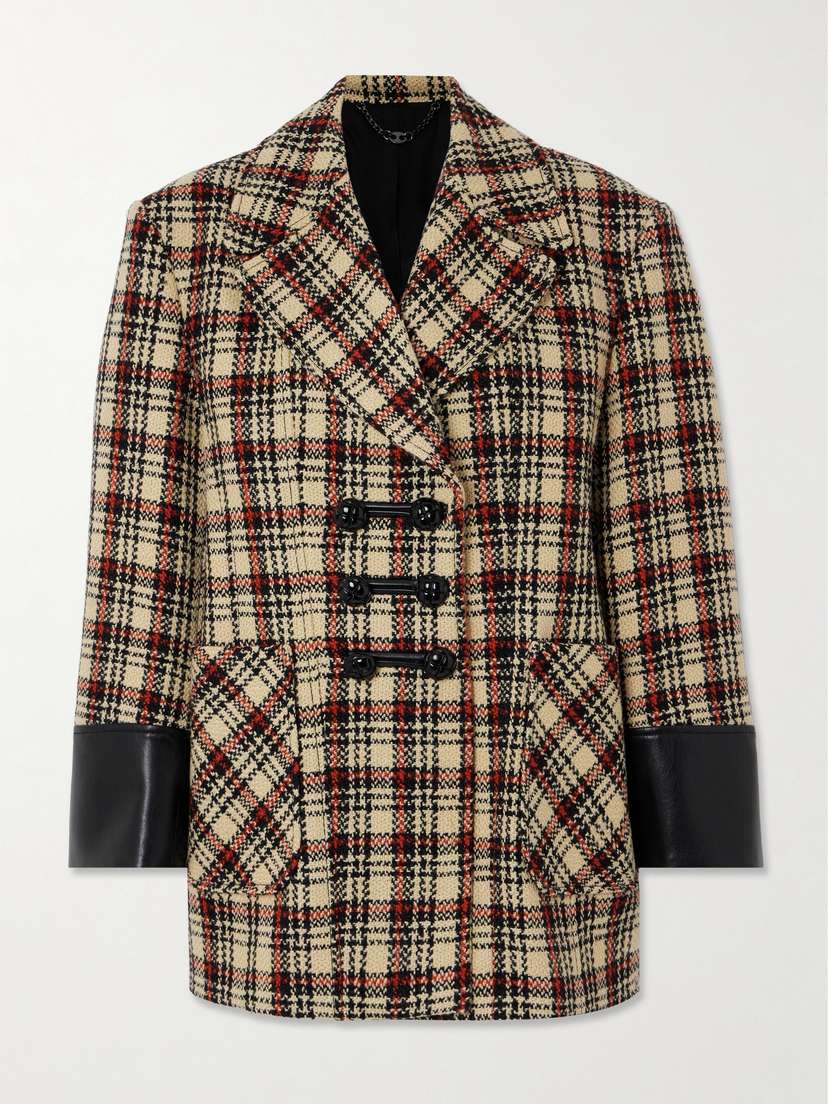 Rabanne Checked Wool And Cotton-blend Blazer