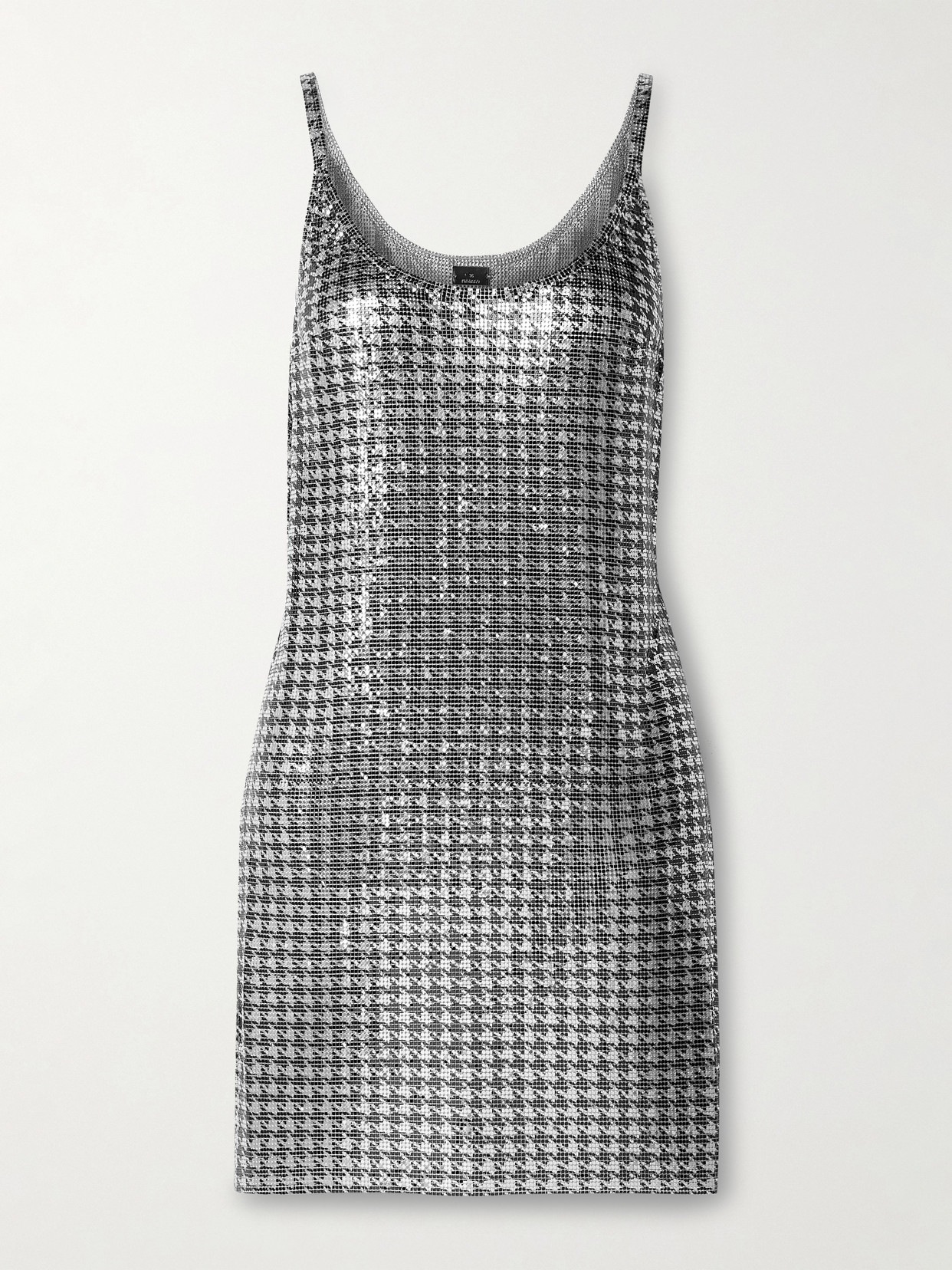 Rabanne - Houndstooth Chainmail Mini Dress - Silver
